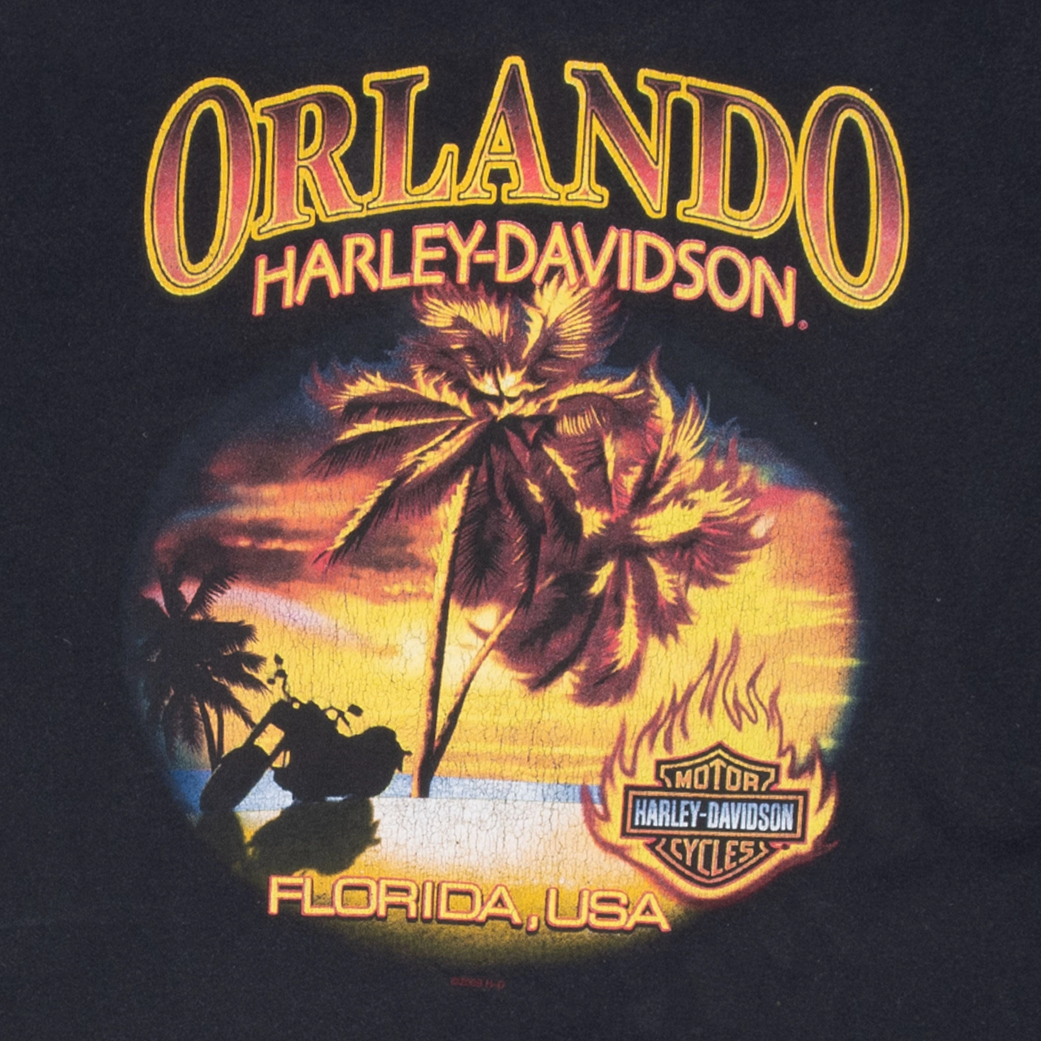 VINTAGE HARLEY DAVIDSON ORLANDO FLORIDA 2008 TEE SHIRT XL