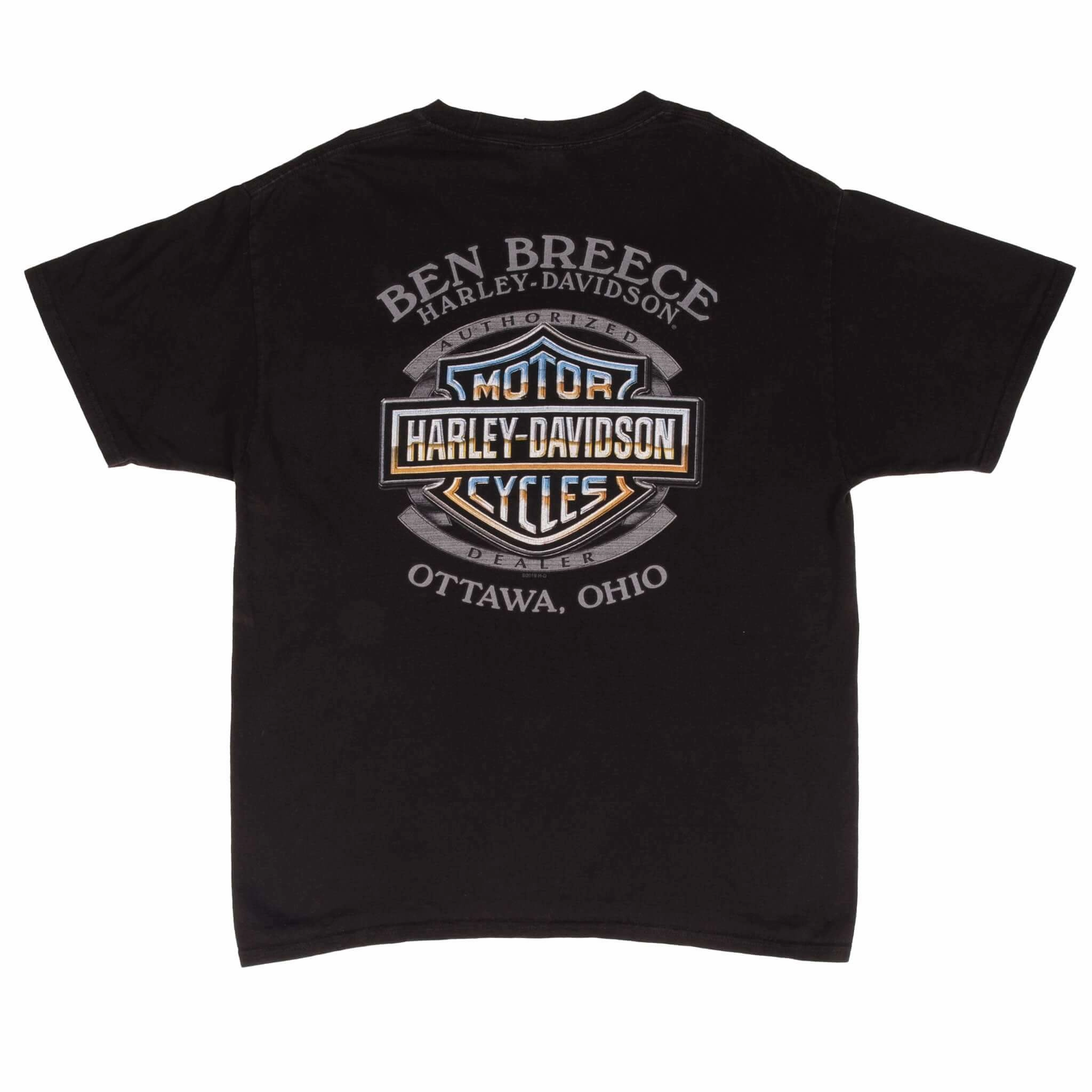 VINTAGE HARLEY DAVIDSON OTAWA OHIO POCKET TEE SHIRT SIZE LARGE