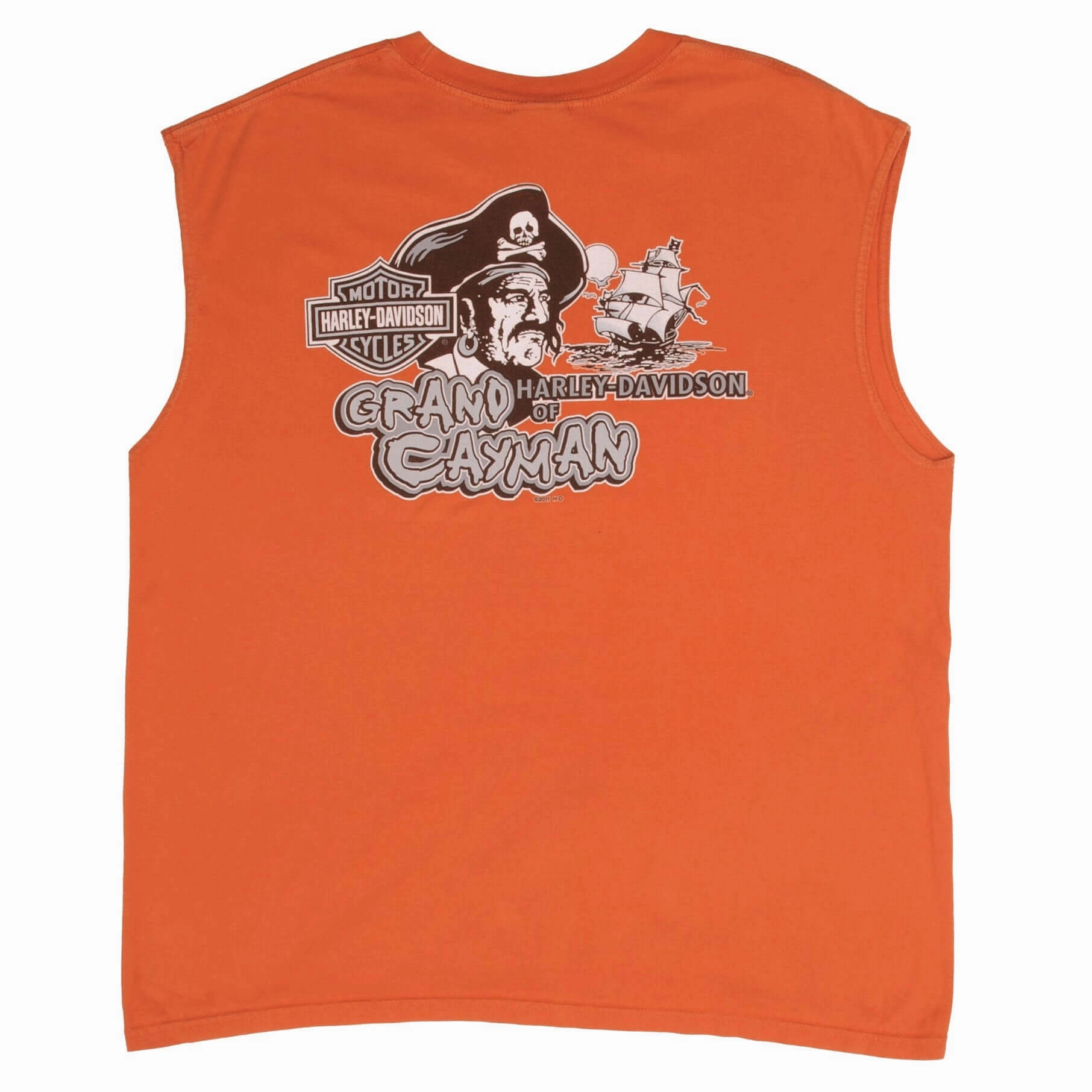 VINTAGE HARLEY DAVIDSON PIRATE GRAND CAYMAN 2011 TANK TOP TEE SHIRT SIZE XL