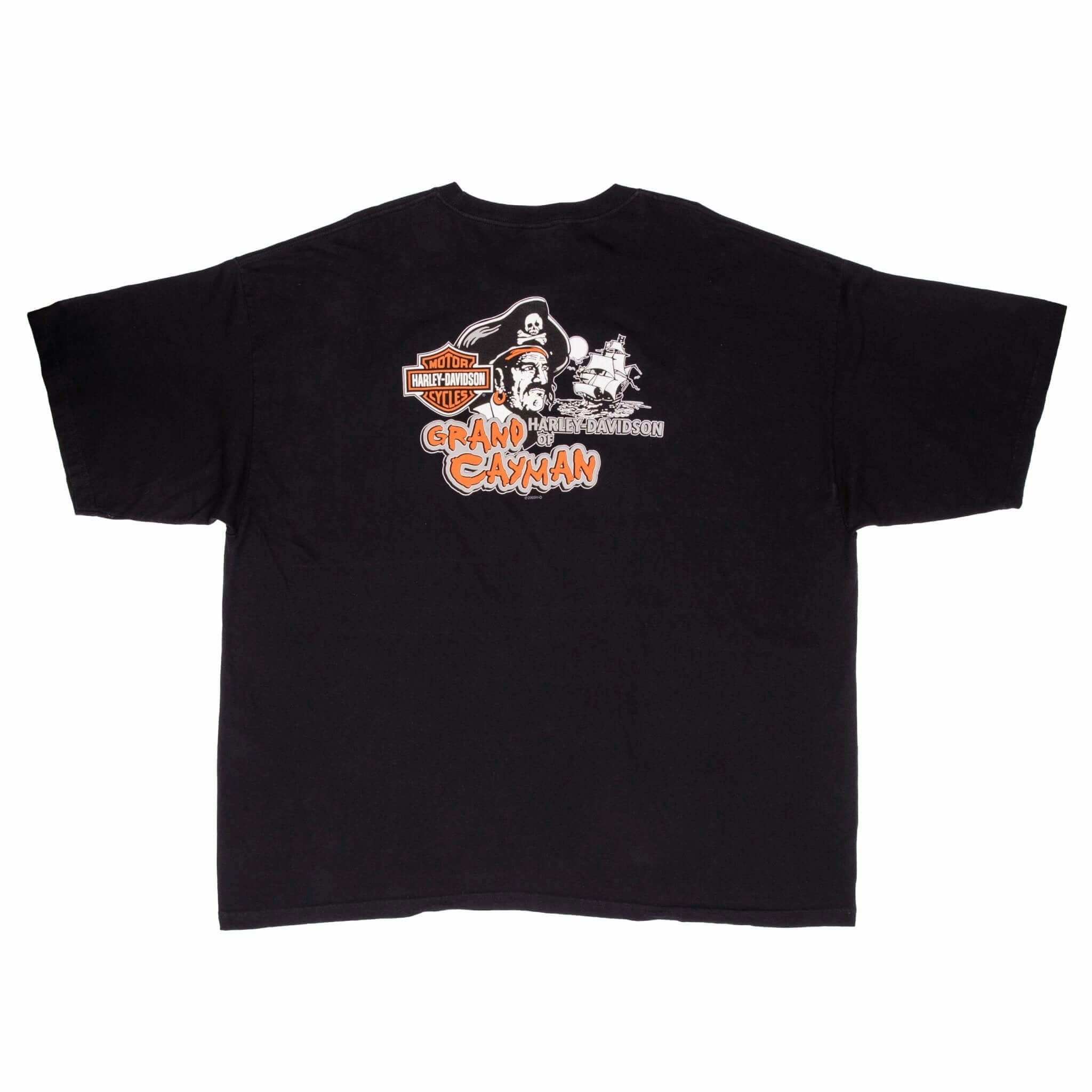 VINTAGE HARLEY DAVIDSON PIRATE GRAND CAYMAN TEE SHIRT 2005 SIZE 5XL MADE IN USA