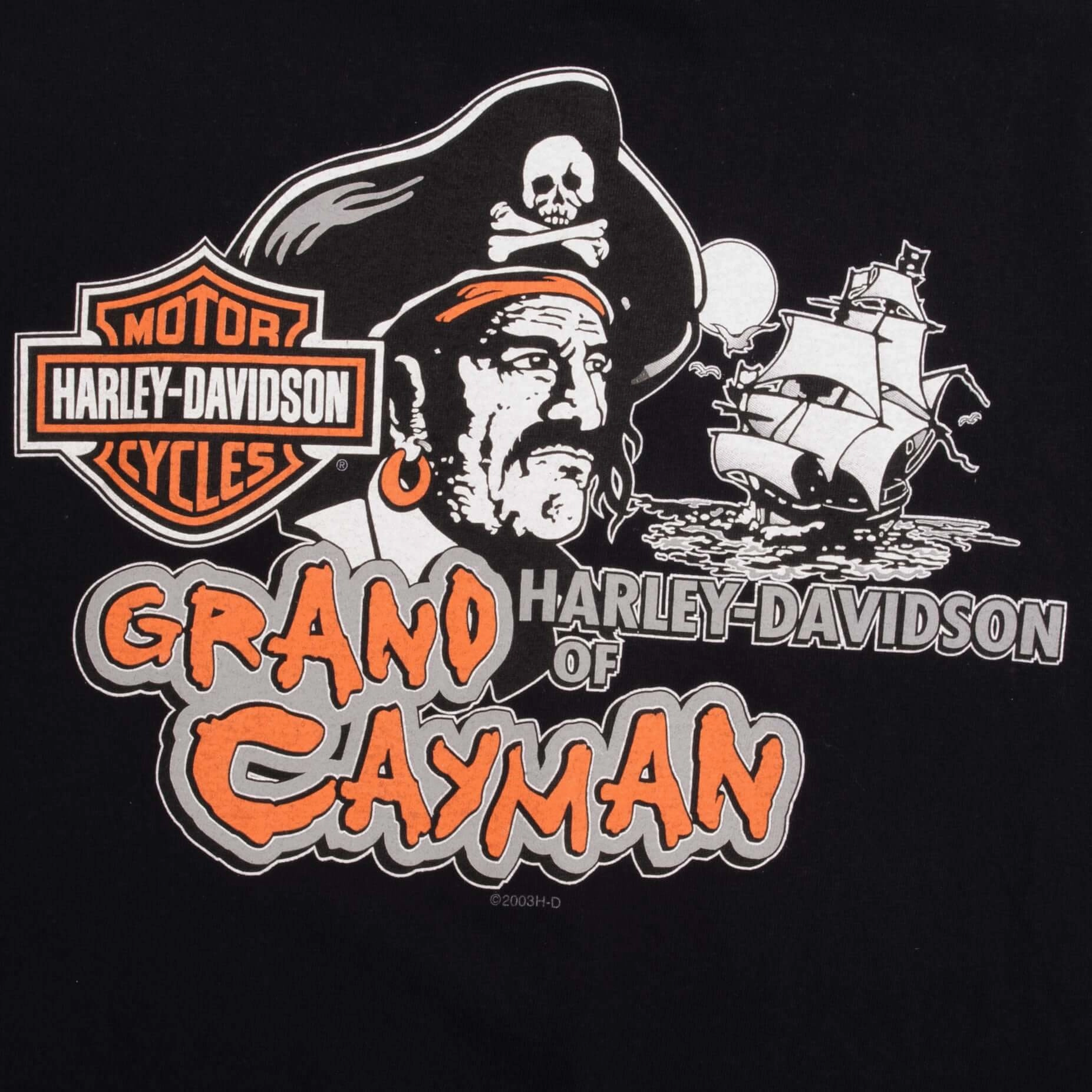 VINTAGE HARLEY DAVIDSON PIRATE GRAND CAYMAN TEE SHIRT 2005 SIZE 5XL MADE IN USA