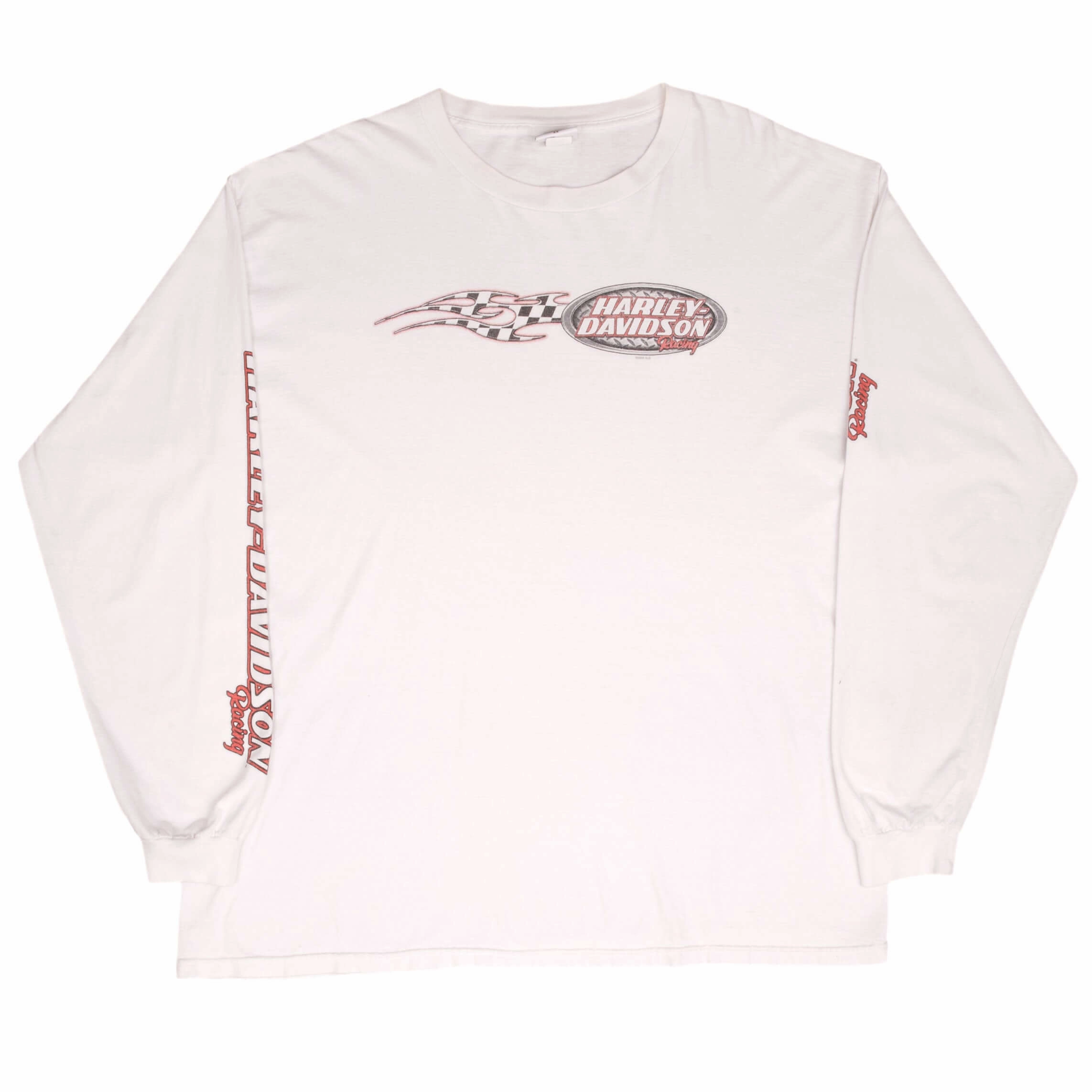 VINTAGE HARLEY DAVIDSON RACING LONG SLEEVES TEE SHIRT 2002 SIZE 2XL MADE IN USA