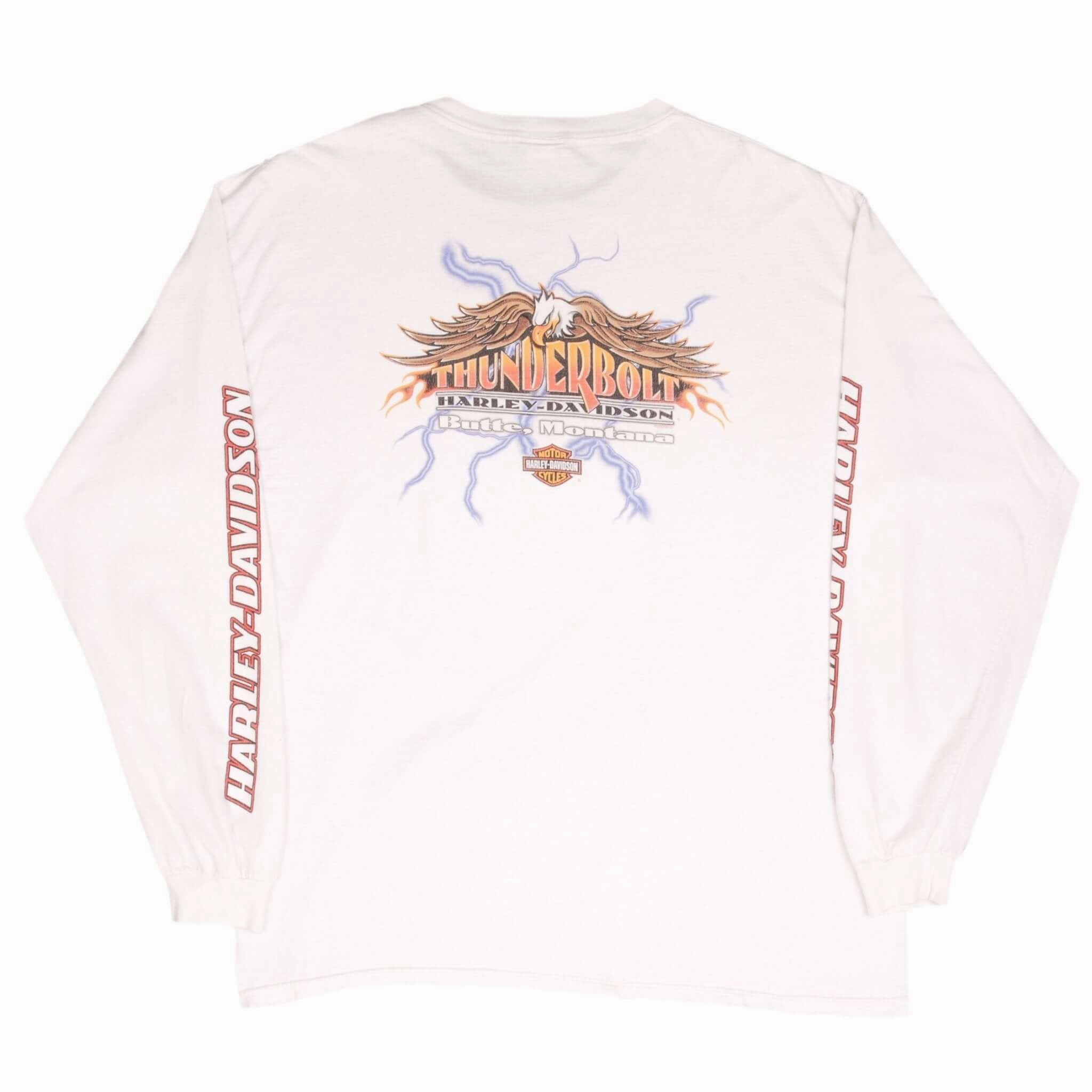 VINTAGE HARLEY DAVIDSON RACING LONG SLEEVES TEE SHIRT 2002 SIZE 2XL MADE IN USA