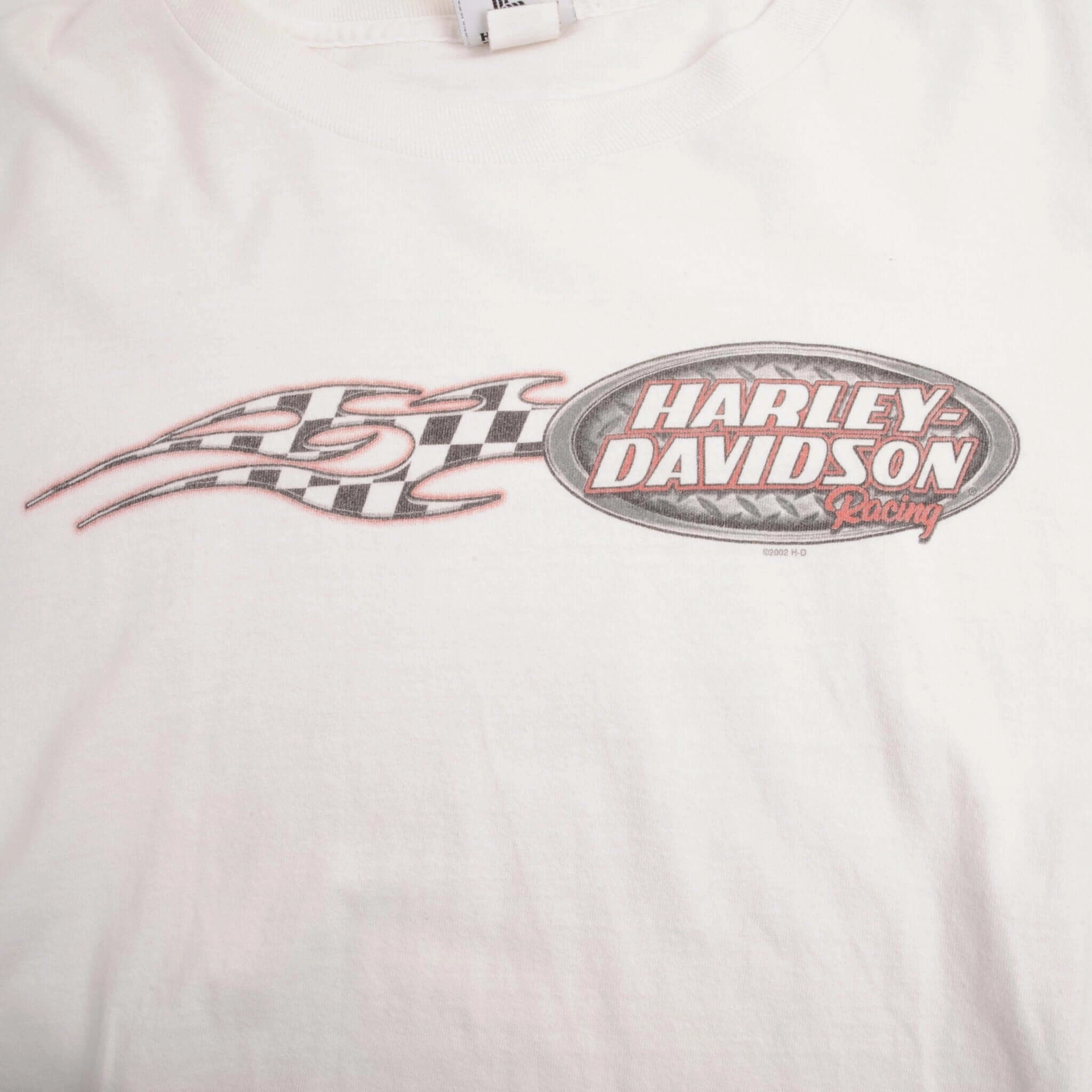 VINTAGE HARLEY DAVIDSON RACING LONG SLEEVES TEE SHIRT 2002 SIZE 2XL MADE IN USA