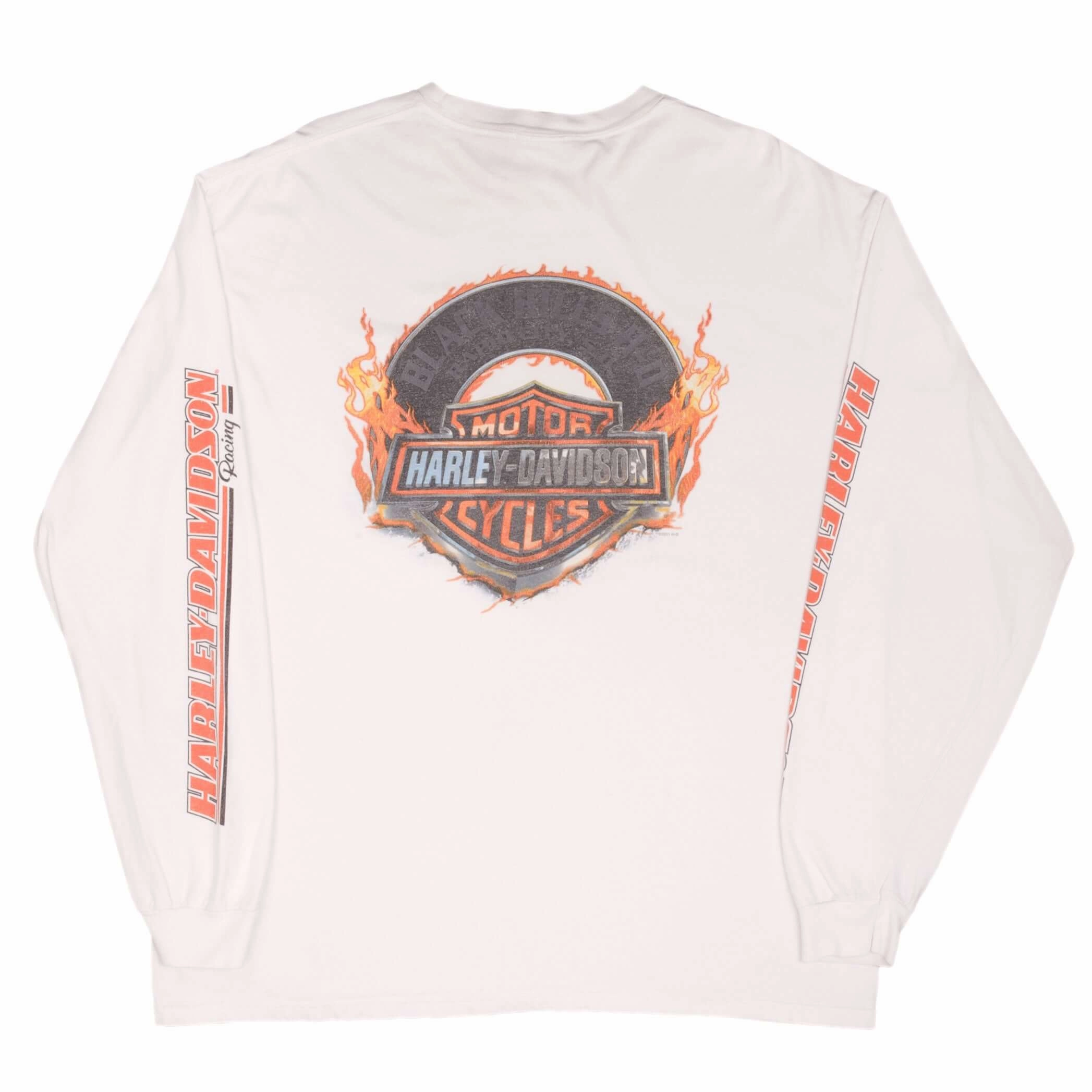 VINTAGE HARLEY DAVIDSON RACING LONG SLEEVES TEE SHIRT SIZE XL