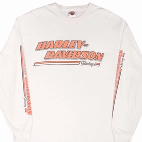 VINTAGE HARLEY DAVIDSON RACING LONG SLEEVES TEE SHIRT SIZE XL