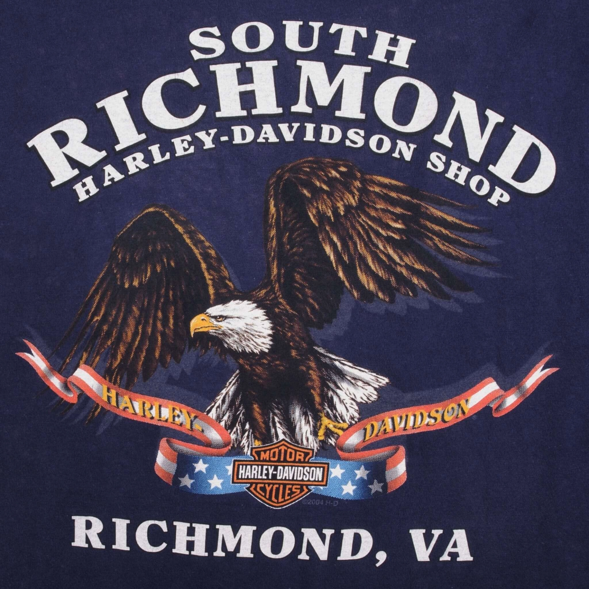 VINTAGE HARLEY DAVIDSON RICHMOND VA TEE SHIRT 2004 SIZE XL MADE IN USA