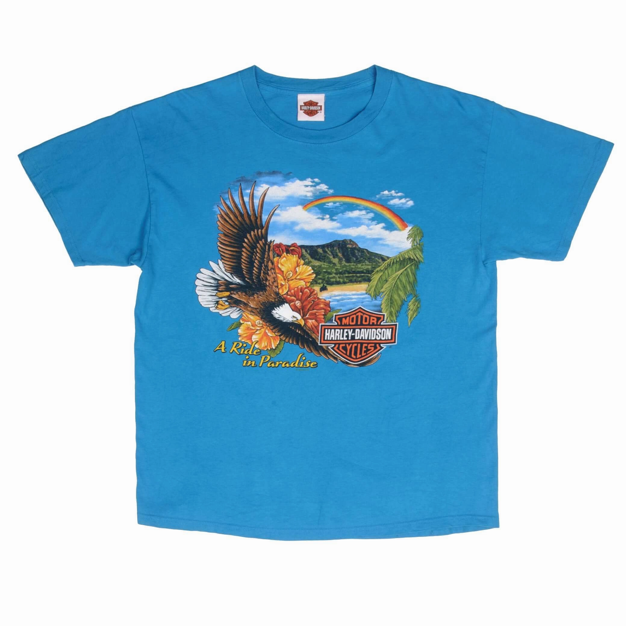 VINTAGE HARLEY DAVIDSON RIDE IN PARADISE HAWAII 2008 TEE SHIRT SIZE LARGE