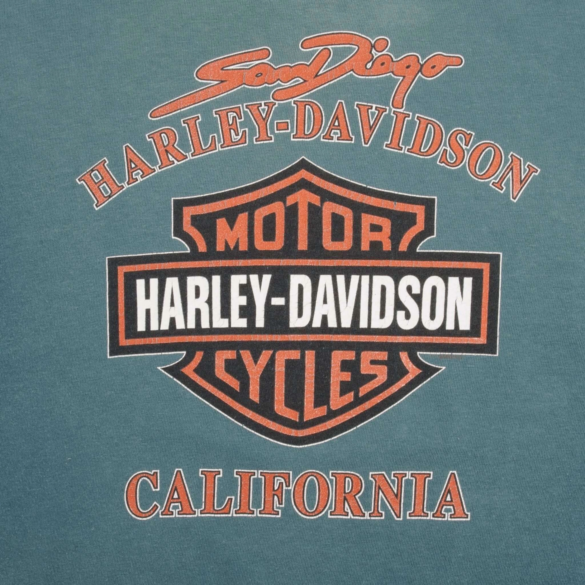 VINTAGE HARLEY DAVIDSON RULES SAN DIEGO TEE SHIRT 1995 SIZE LARGE MADE IN USA