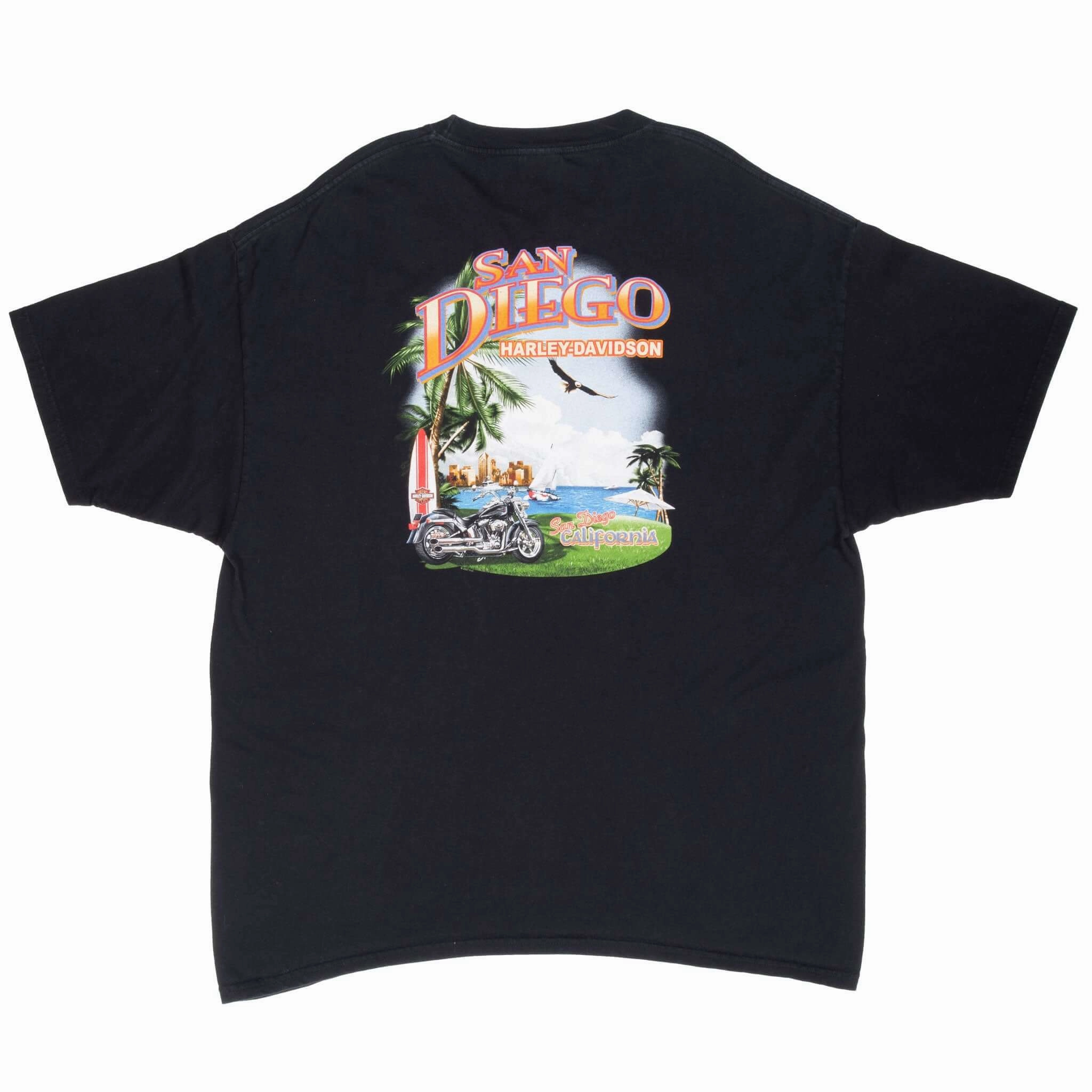 VINTAGE HARLEY DAVIDSON SAN DIEGO CALIFORNIA TEE SHIRT 2008 XL