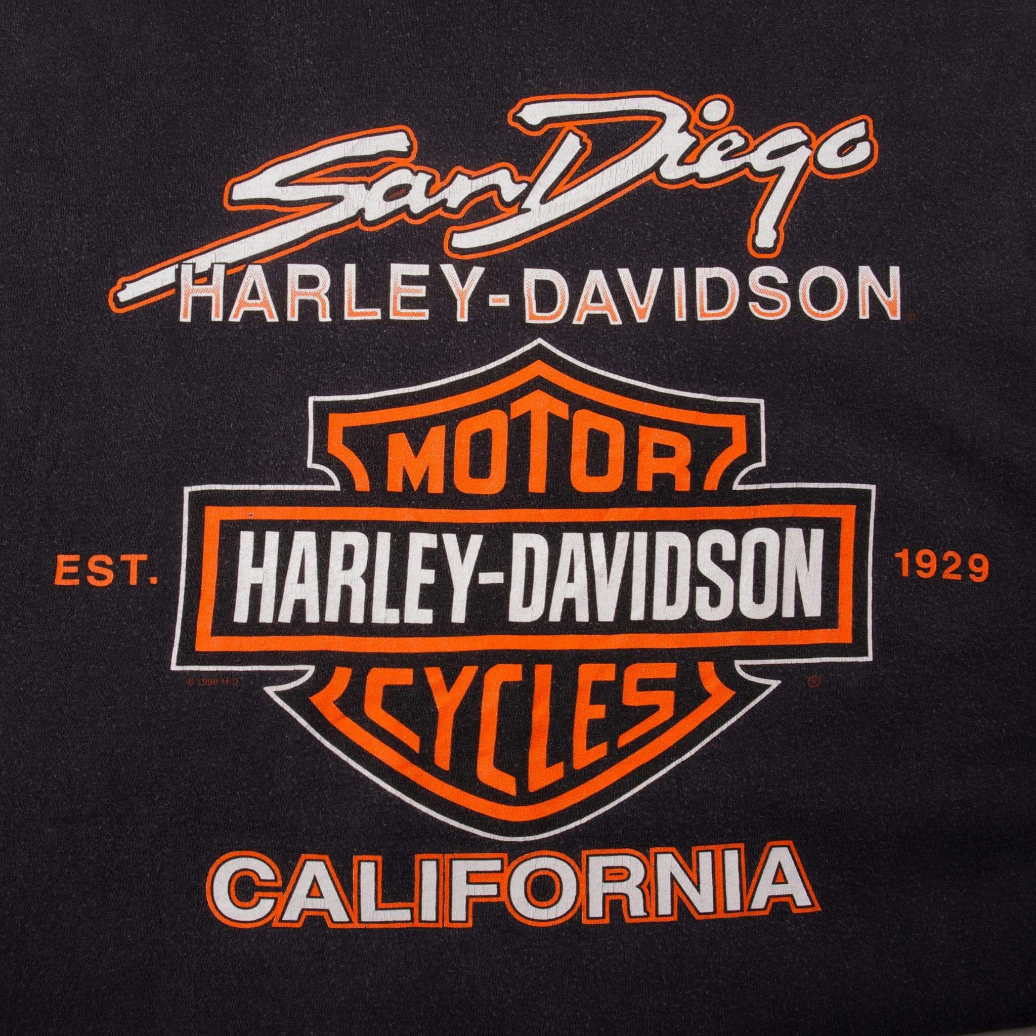 VINTAGE HARLEY DAVIDSON SAN DIEGO SAN DIEGO LONG SLEEVES TEE SHIRT 2001 SIZE LARGE MADE IN USA