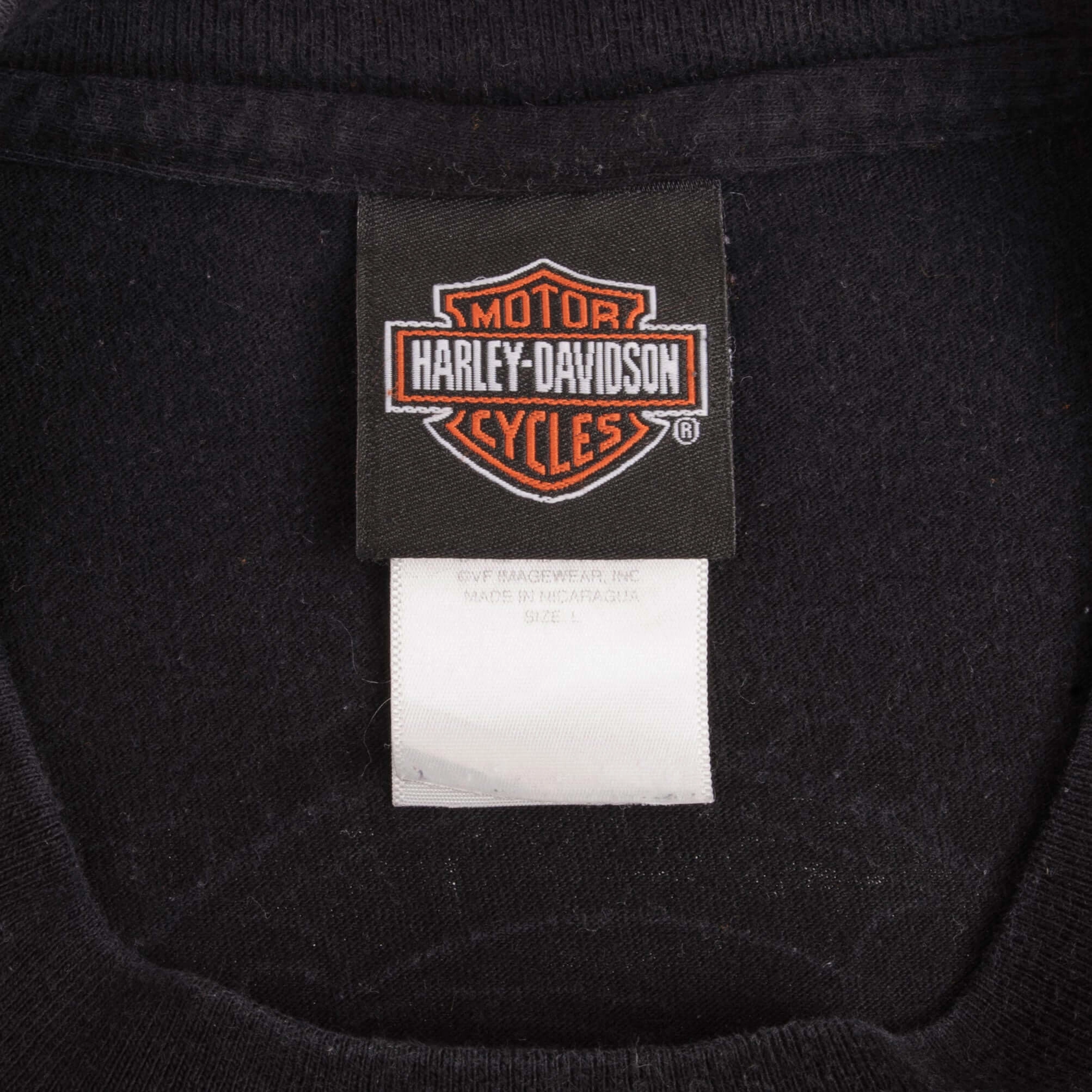 VINTAGE HARLEY DAVIDSON SKULL COLUMBUS OHIO BLACK TEE SHIRT SIZE LARGE