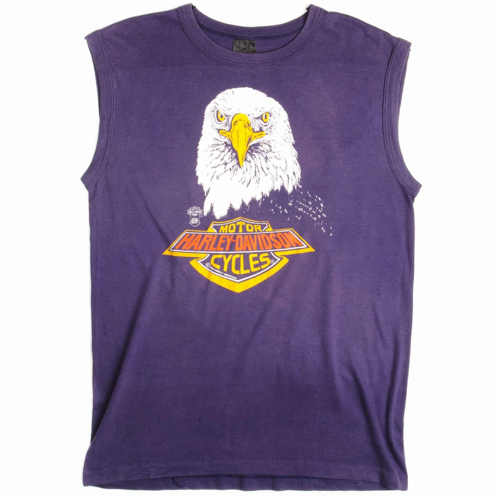 VINTAGE HARLEY DAVIDSON SLEEVELESS TEE SHIRT 1982 SIZE SMALL MADE IN USA