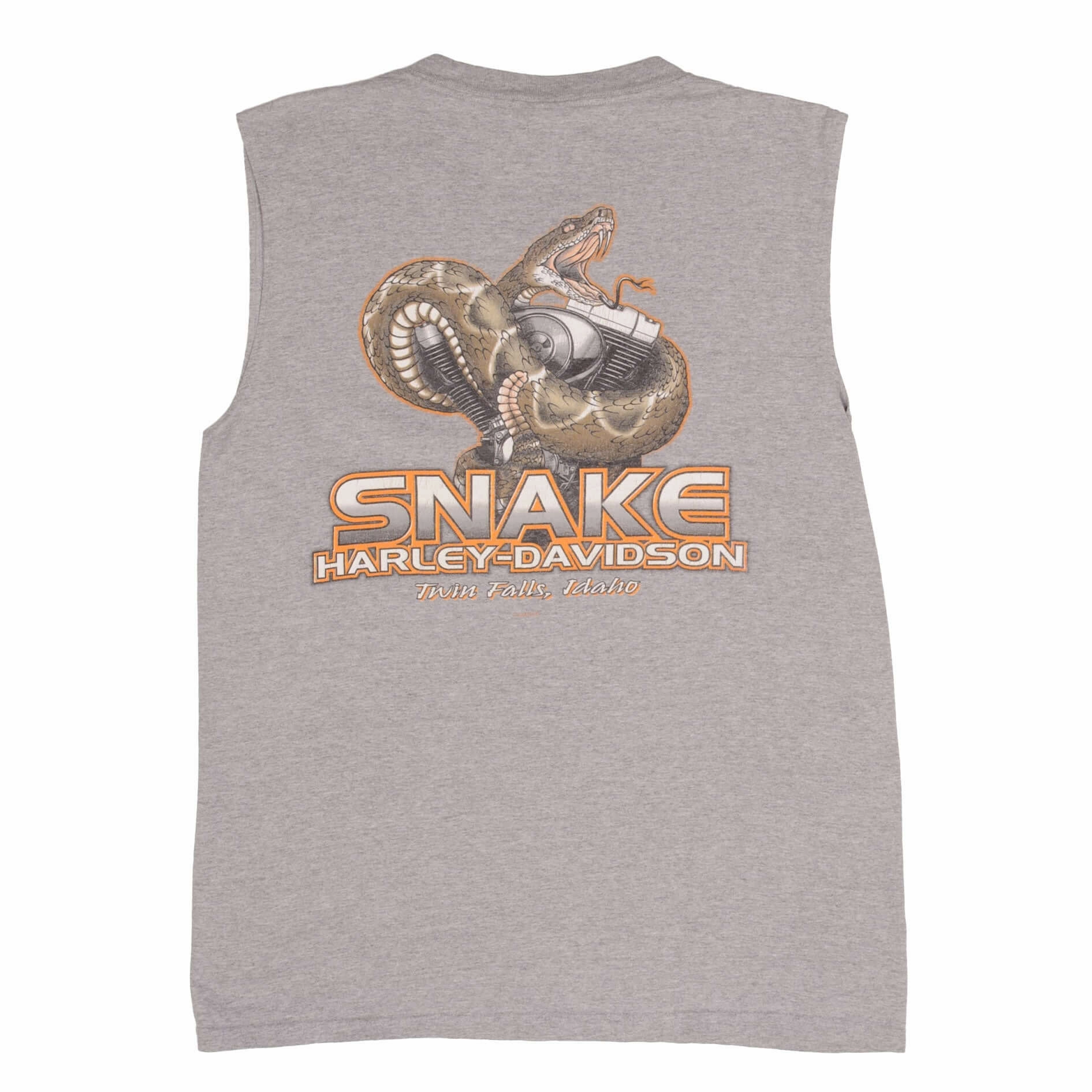 VINTAGE HARLEY DAVIDSON SNAKE TWIN FALLS IDAHO TANK TOP TEE SHIRT 2006 LARGE