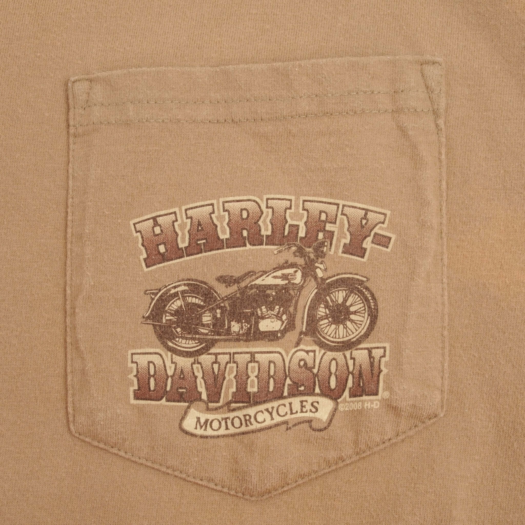 VINTAGE HARLEY DAVIDSON SPRINGFIELD OHIO POCKET TEE SHIRT SIZE XL MADE IN USA