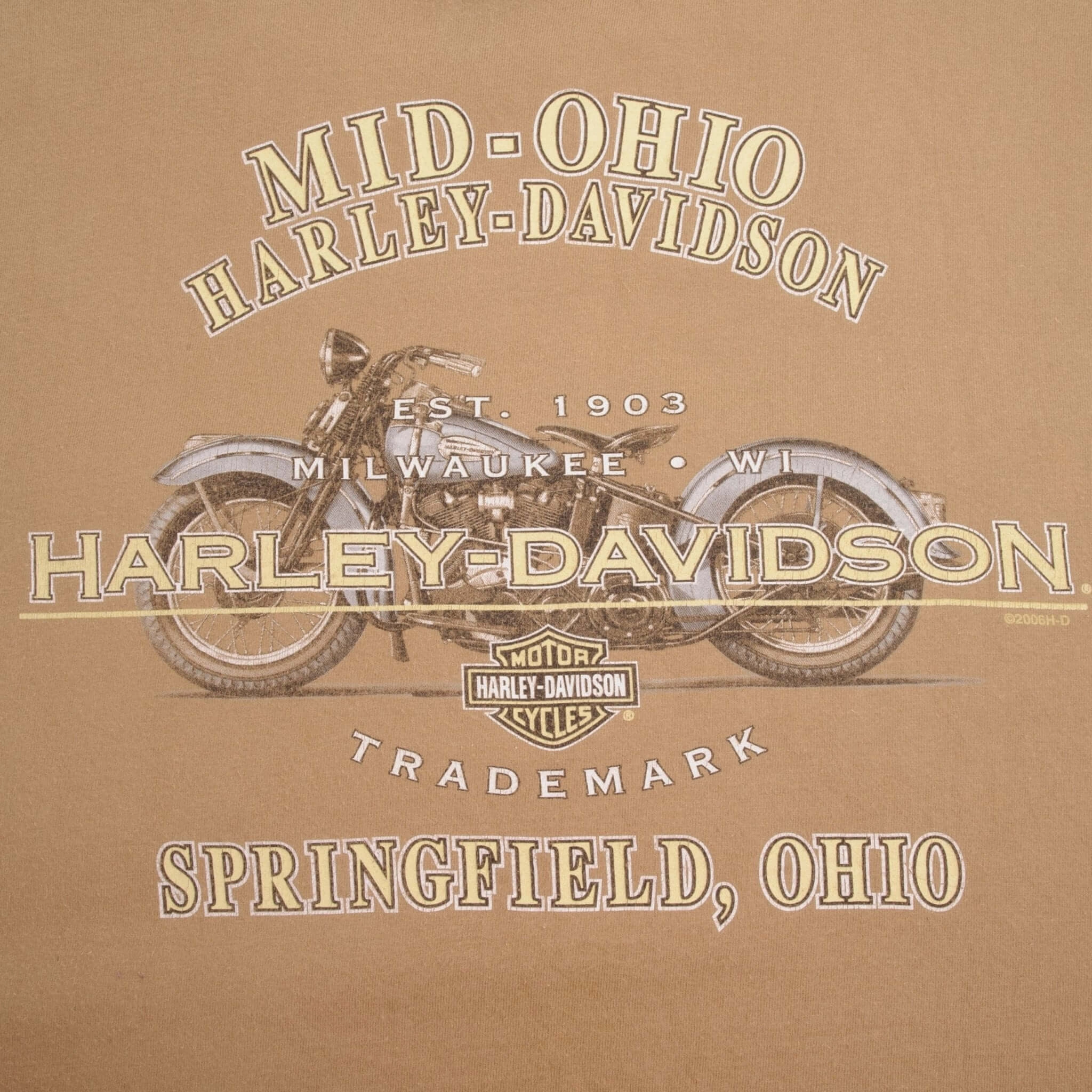 VINTAGE HARLEY DAVIDSON SPRINGFIELD OHIO POCKET TEE SHIRT SIZE XL MADE IN USA