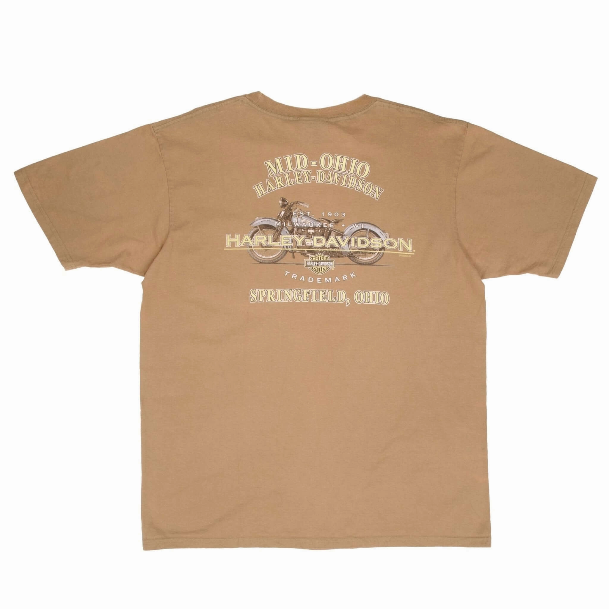 VINTAGE HARLEY DAVIDSON SPRINGFIELD OHIO POCKET TEE SHIRT SIZE XL MADE IN USA