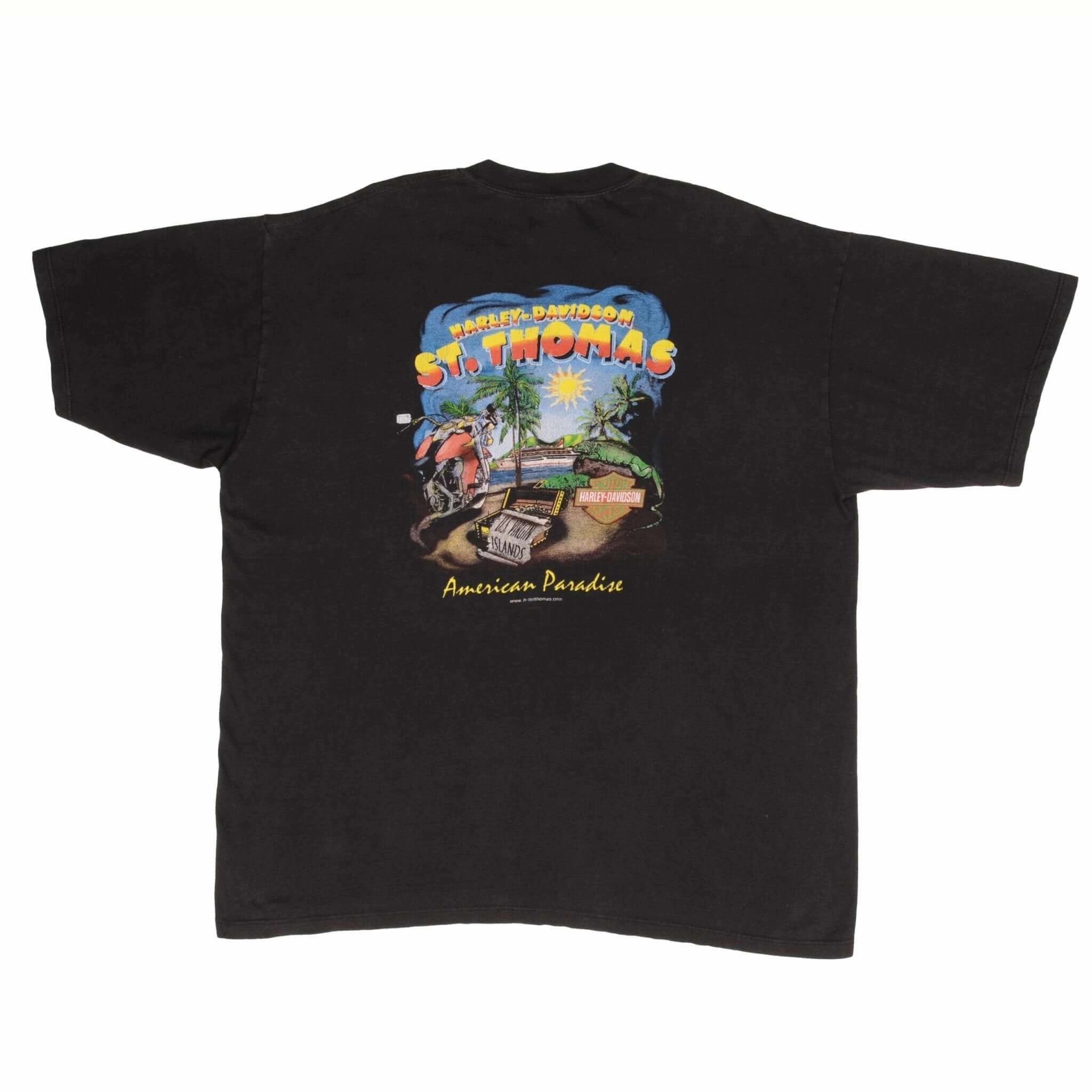 VINTAGE HARLEY DAVIDSON ST THOMAS VIRGIN ISLAND 1998 TEE SHIRT SIZE XL