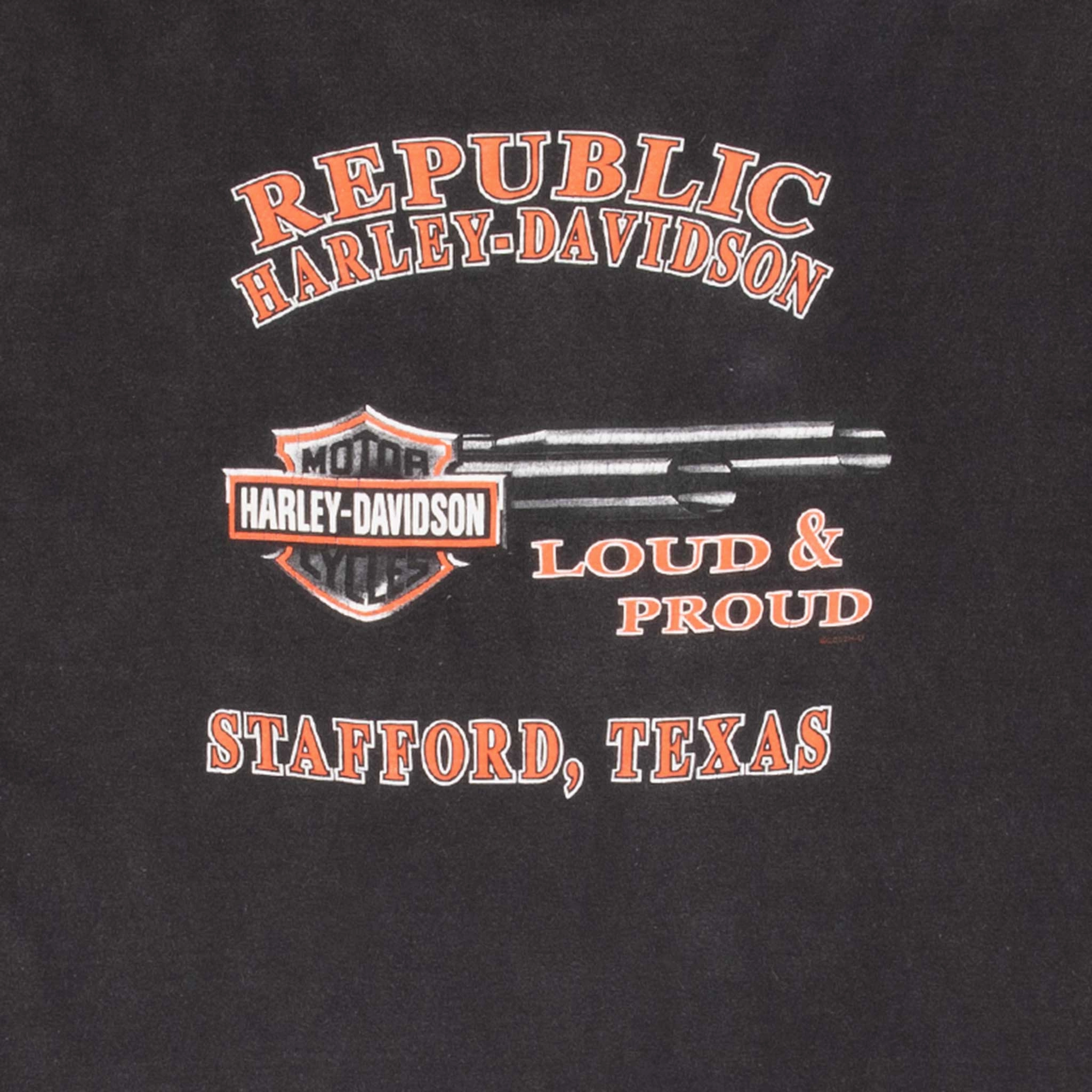 VINTAGE HARLEY DAVIDSON STAFFORD TEXAS 2002 TEE SHIRT 2XL MADE IN USA