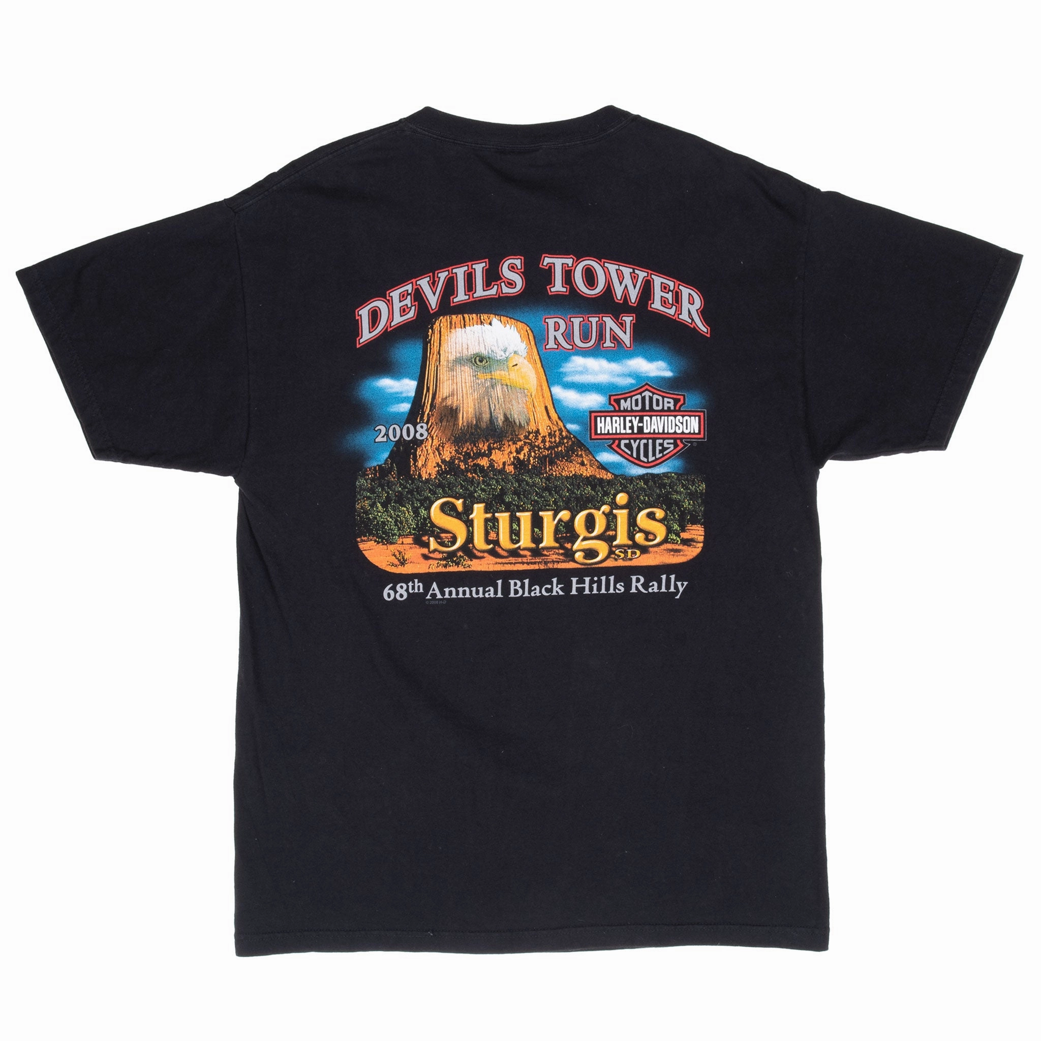 VINTAGE HARLEY DAVIDSON STURGIS 2008 TEE SHIRT LARGE MADE IN USA