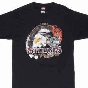 VINTAGE HARLEY DAVIDSON STURGIS 2008 TEE SHIRT LARGE MADE IN USA
