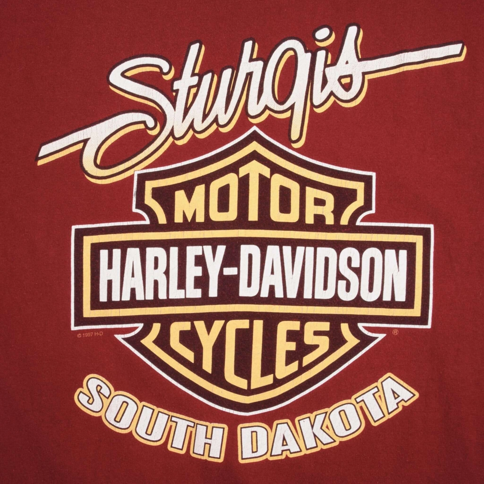 VINTAGE HARLEY DAVIDSON STURGIS BLACK HILLS RALLY TEE SHIRT 1997 XL MADE IN USA