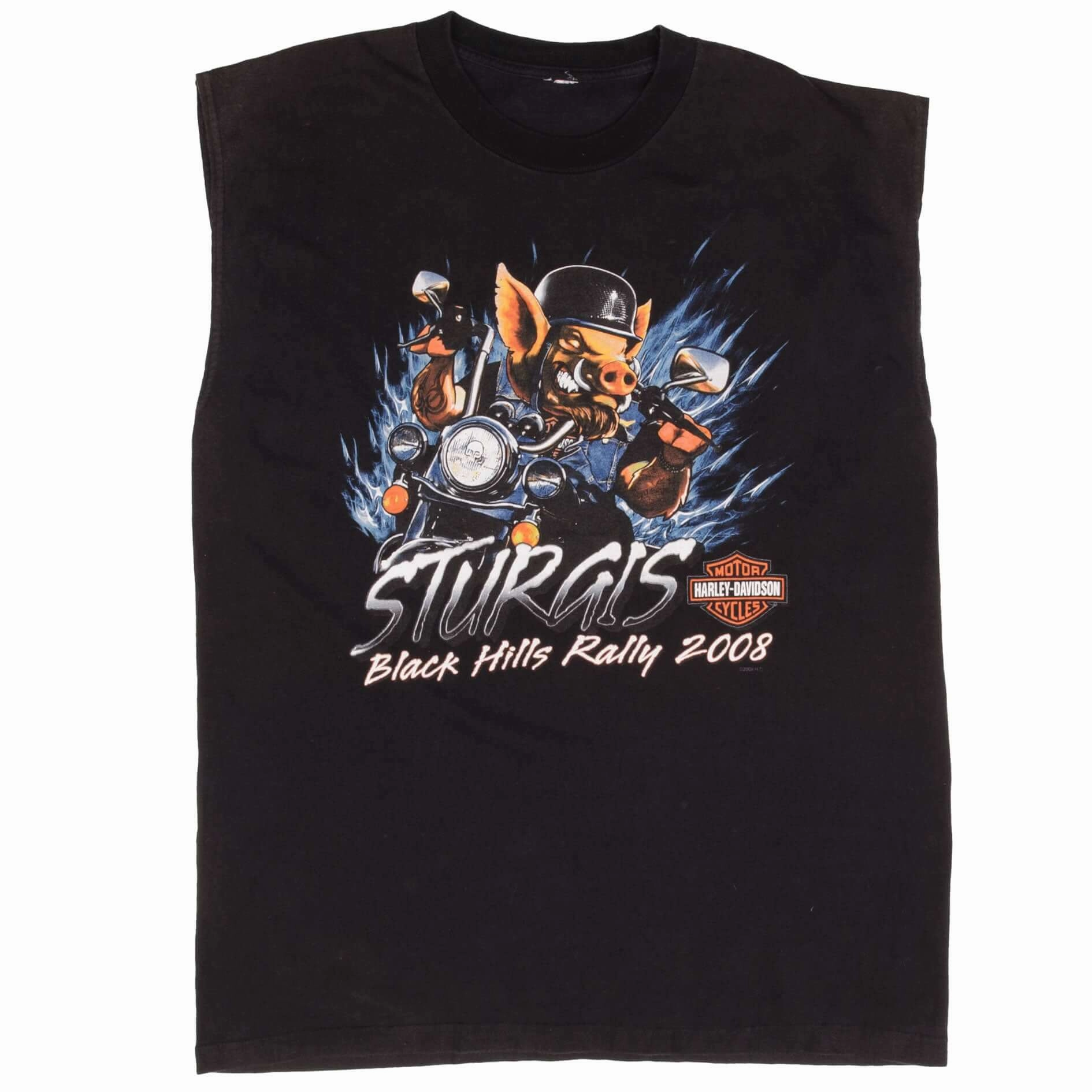 VINTAGE HARLEY DAVIDSON STURGIS RALLY 2008 HOG TANK TOP TEE SHIRT SIZE LARGE