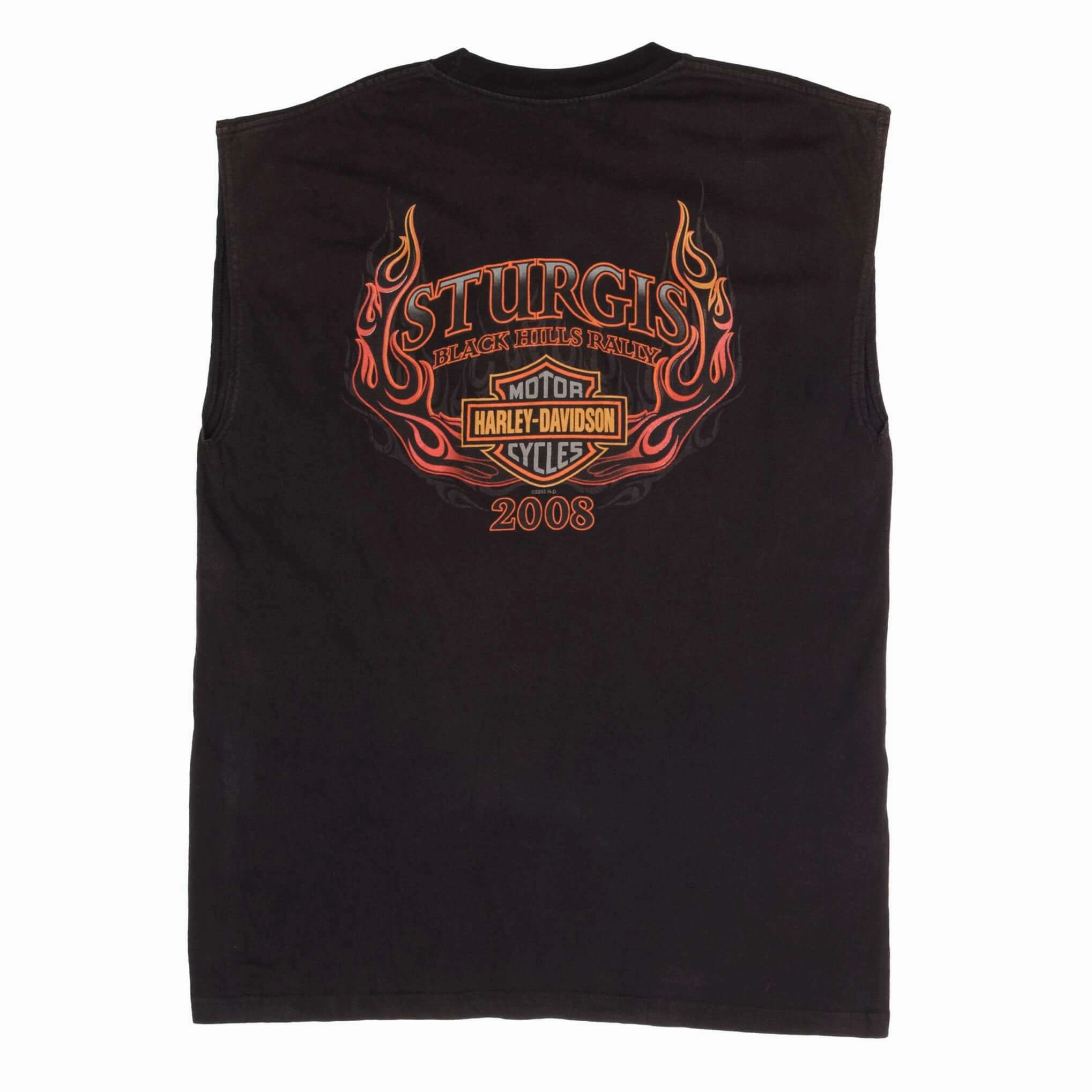 VINTAGE HARLEY DAVIDSON STURGIS RALLY 2008 HOG TANK TOP TEE SHIRT SIZE LARGE