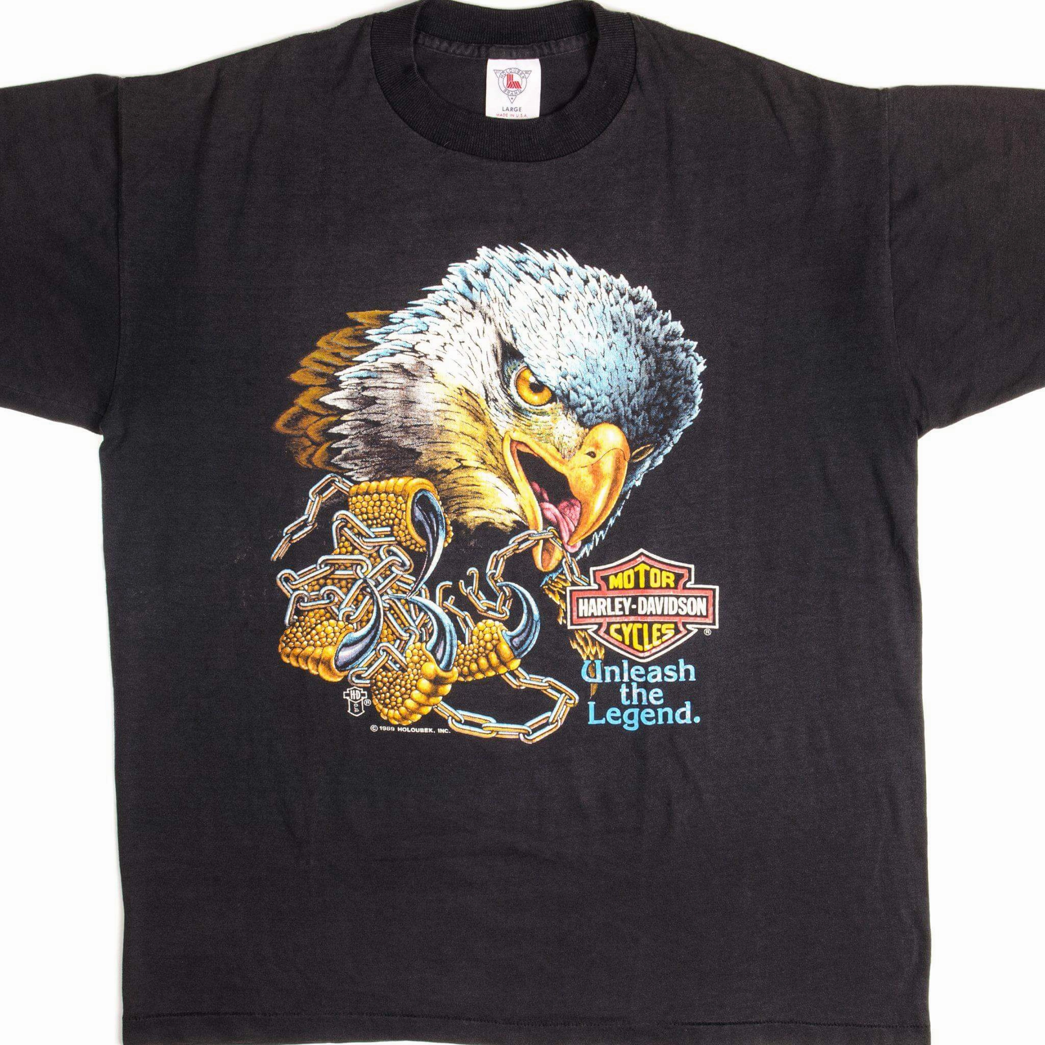 VINTAGE HARLEY DAVIDSON TEE SHIRT 1989 SIZE LARGE MADE IN USA