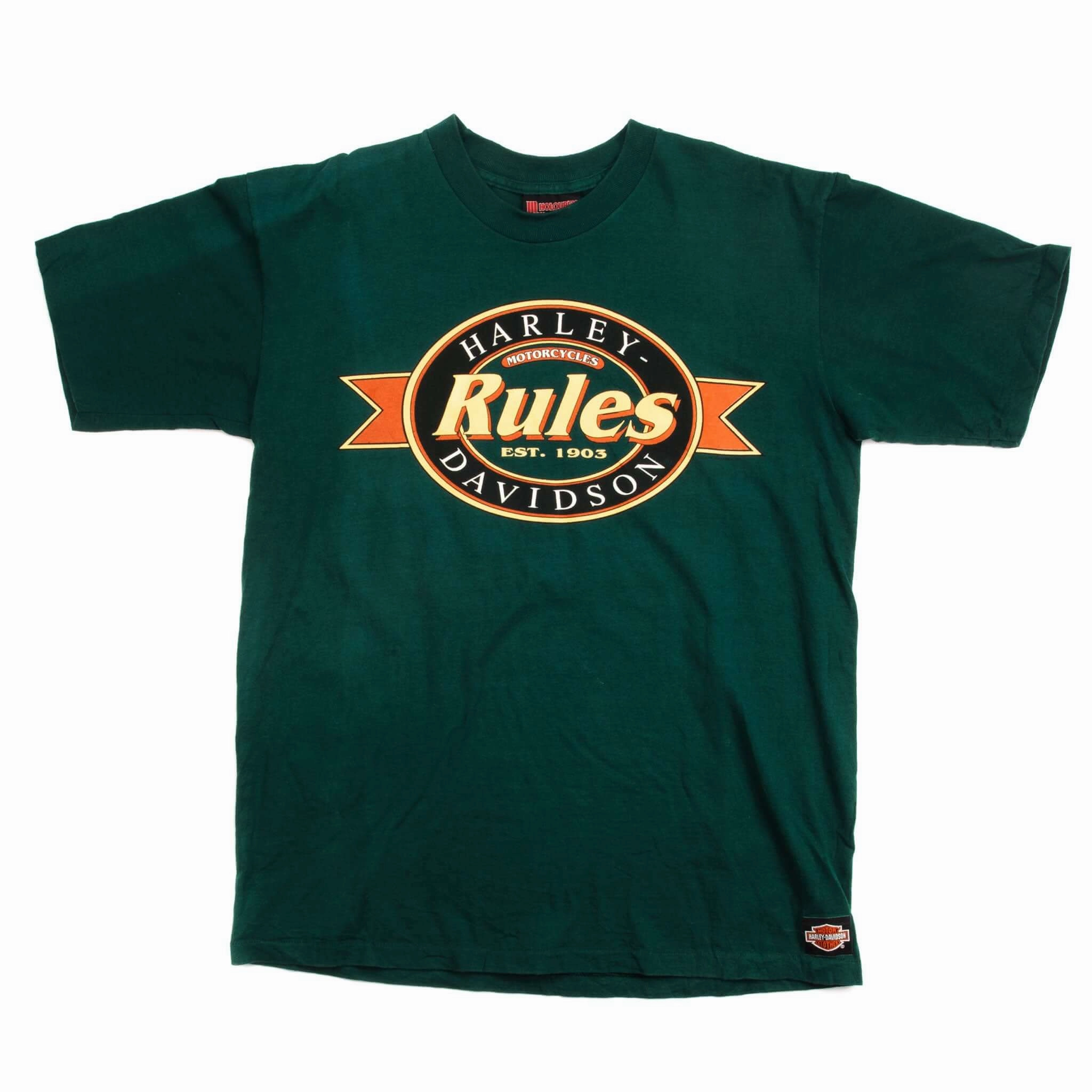 VINTAGE HARLEY DAVIDSON TEE SHIRT BY HOLOUBEK 1991 SIZE L MADE IN USA