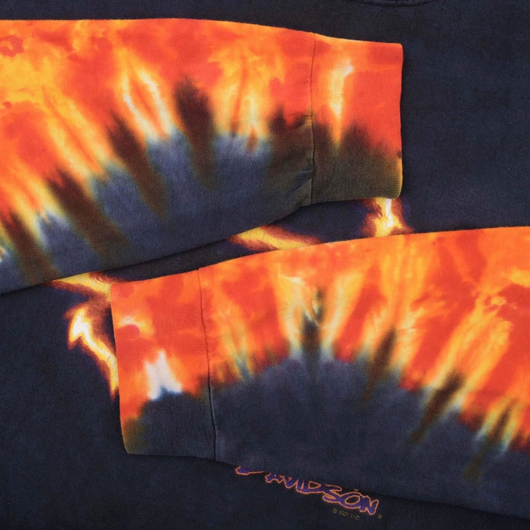 VINTAGE HARLEY DAVIDSON TIE DYE LONG SLEEVES TEE SHIRT 2001 XL MADE IN USA