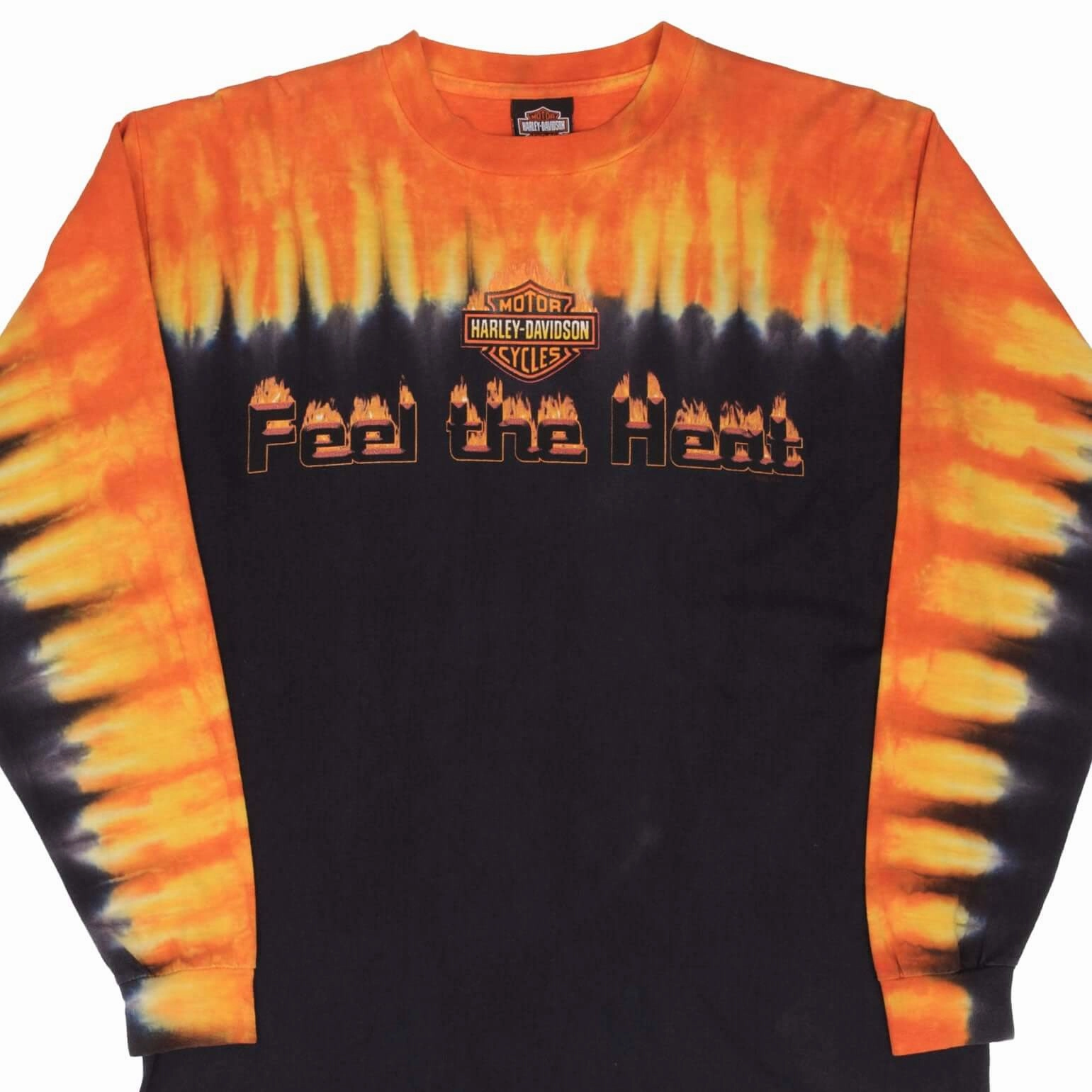 VINTAGE HARLEY DAVIDSON TIE DYE LONG SLEEVES TEE SHIRT 2002 MEDIUM MADE IN USA