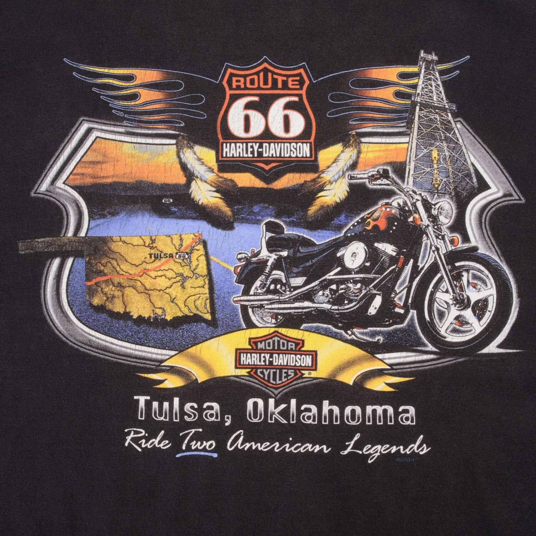 VINTAGE HARLEY DAVIDSON TULSA OKLAHOMA TEE SHIRT 2003 SIZE XL MADE IN USA
