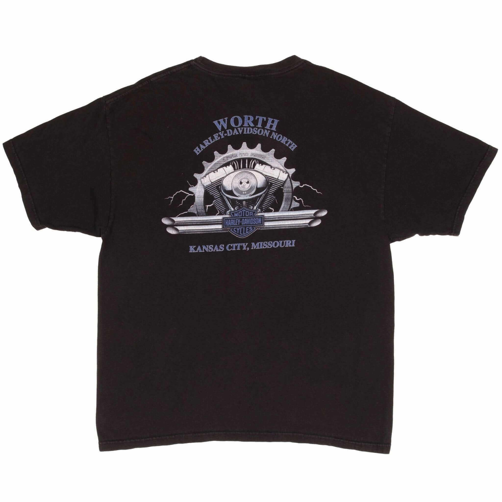 VINTAGE HARLEY DAVIDSON URBAN LEGEND KANSAS CITY TEE SHIRT 2000S SIZE XL