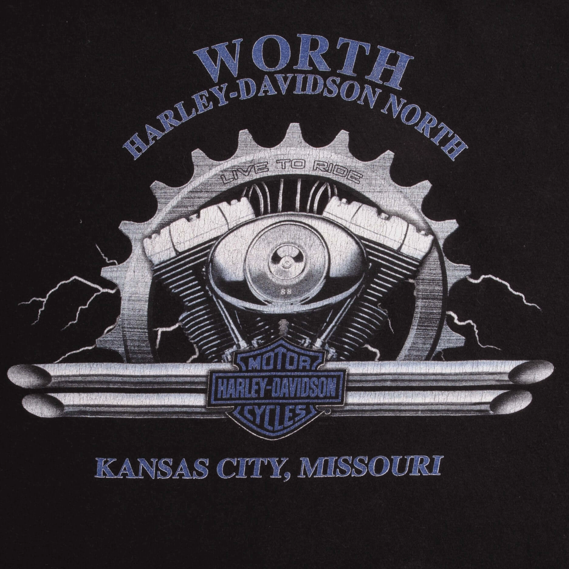 VINTAGE HARLEY DAVIDSON URBAN LEGEND KANSAS CITY TEE SHIRT 2000S SIZE XL