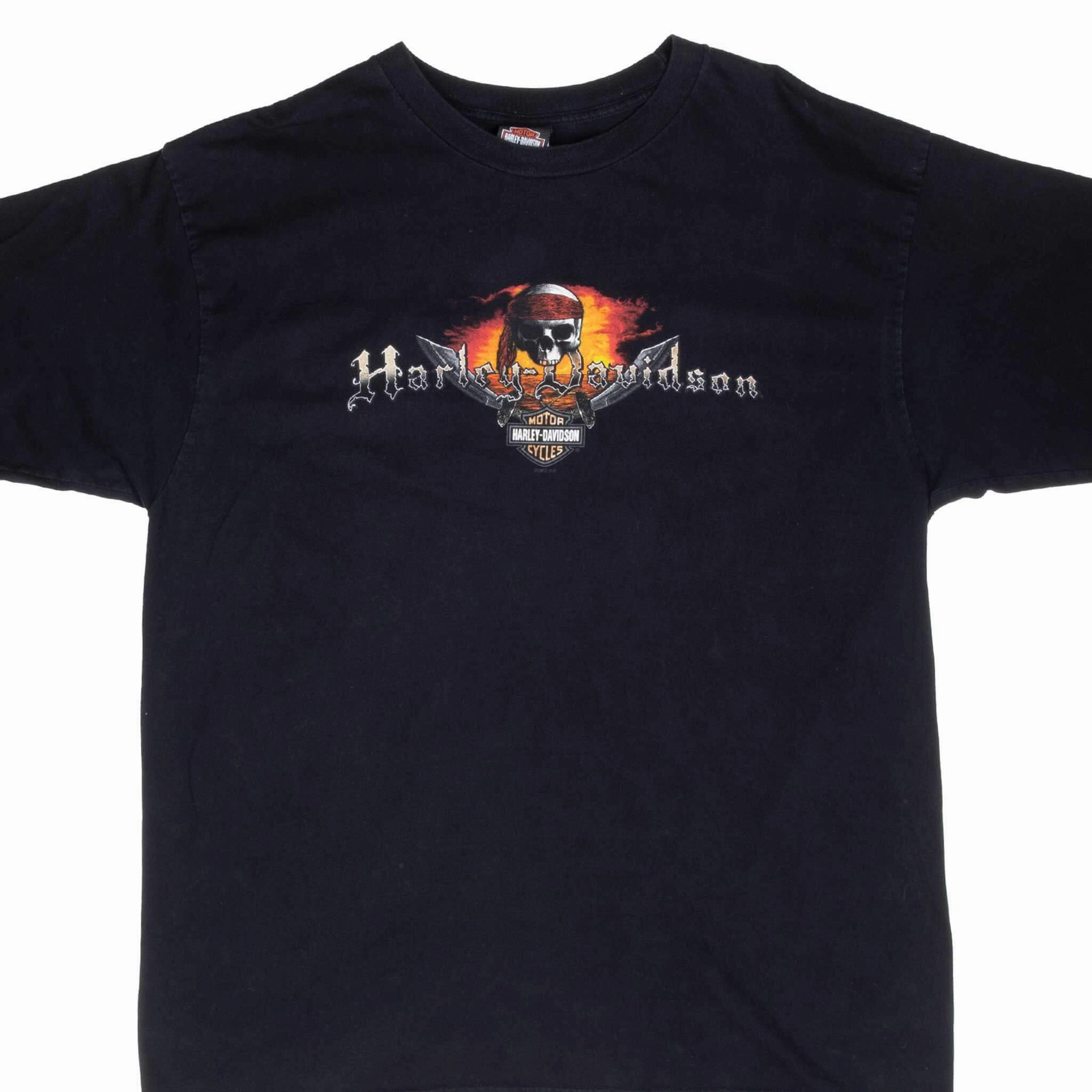 VINTAGE HARLEY DAVIDSON US VIRGIN ISLAND 2007 TEE SHIRT LARGE MADE IN USA