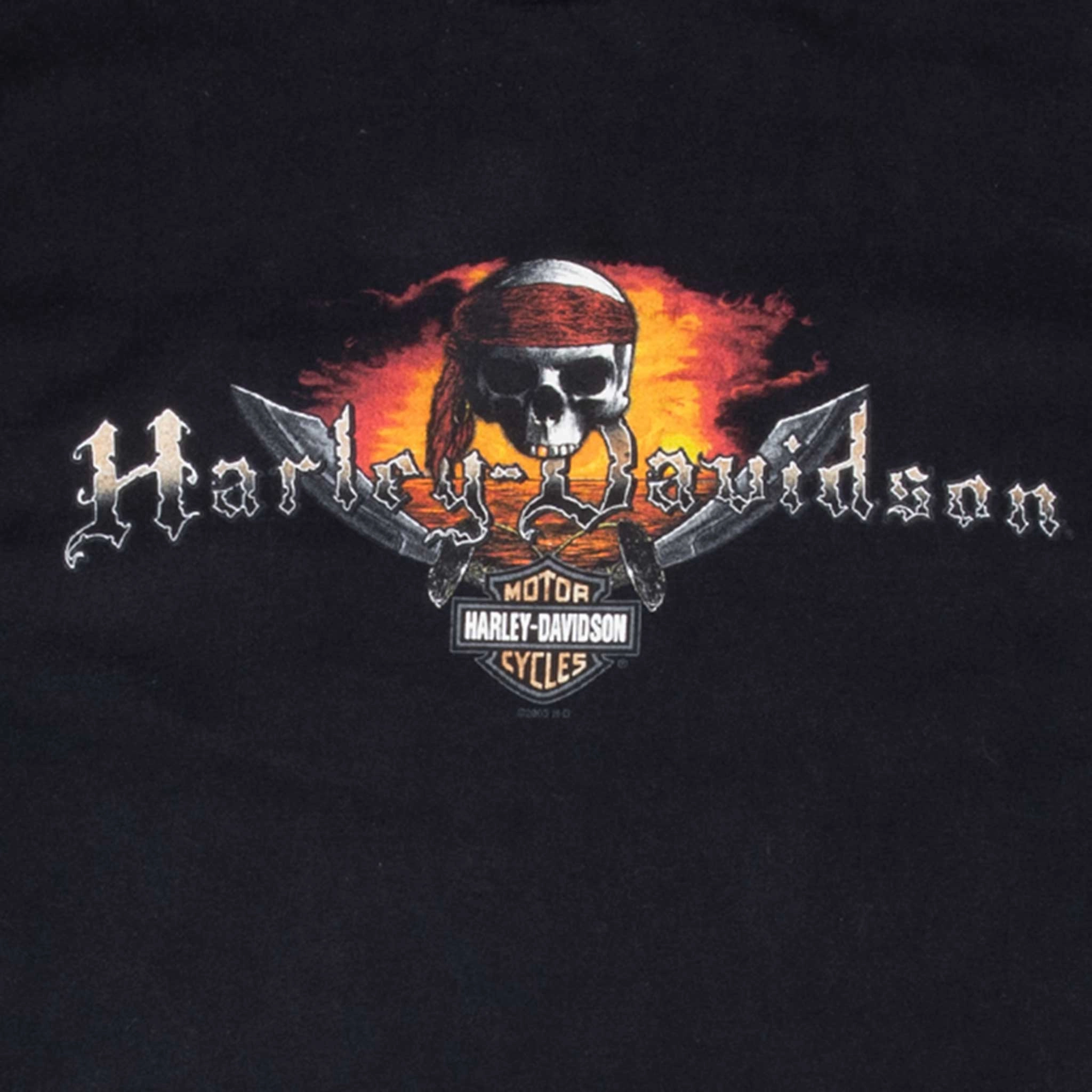 VINTAGE HARLEY DAVIDSON US VIRGIN ISLAND 2007 TEE SHIRT LARGE MADE IN USA