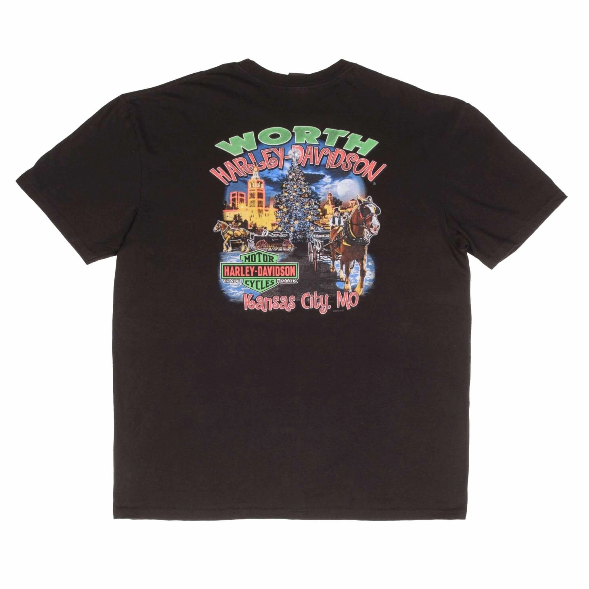 VINTAGE HARLEY DAVIDSON XMAS KANSAS CITY TEE SHIRT SIZE 2XL
