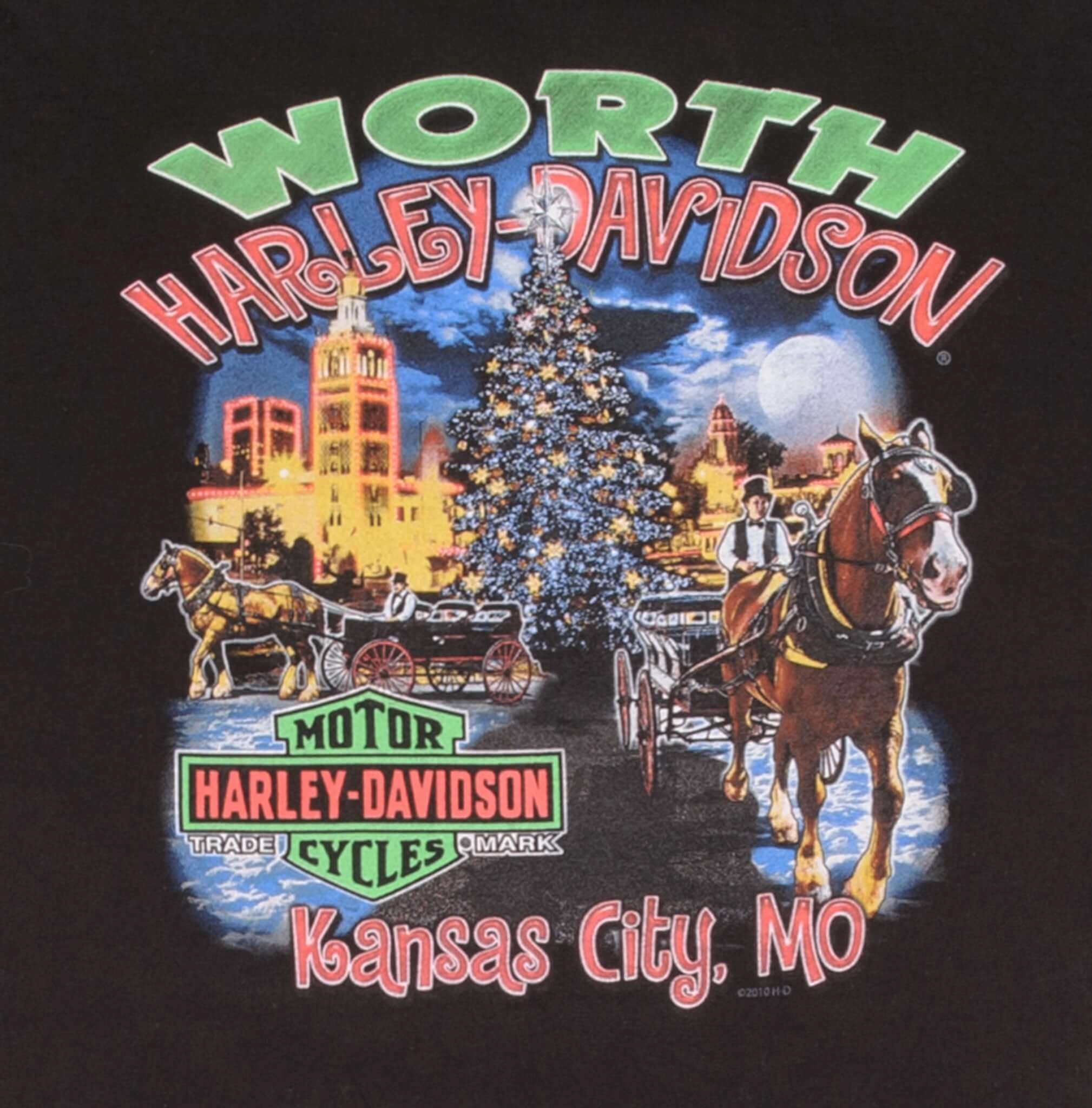 VINTAGE HARLEY DAVIDSON XMAS KANSAS CITY TEE SHIRT SIZE 2XL