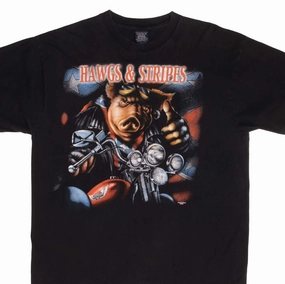 VINTAGE HAWGS & STRIPES HOG PIG BIKER TEE SHIRT 2000 SIZE XL