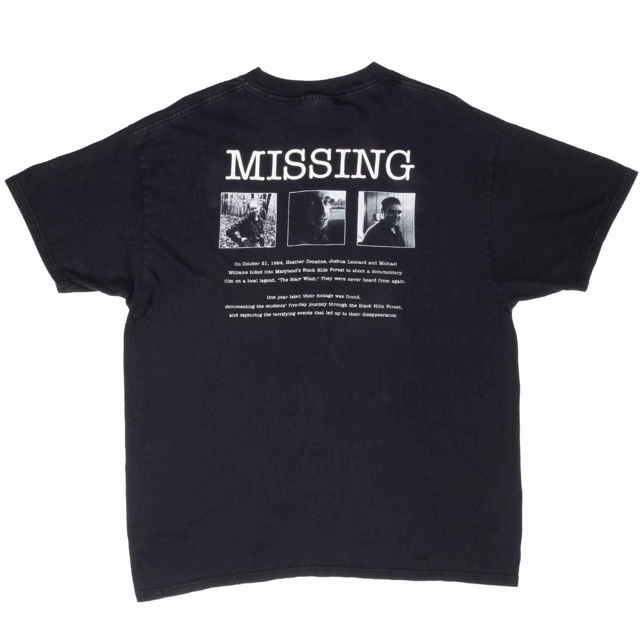 VINTAGE HORROR MOVIE THE BLAIR WITCH PROJECT 1990S TEE SHIRT XL