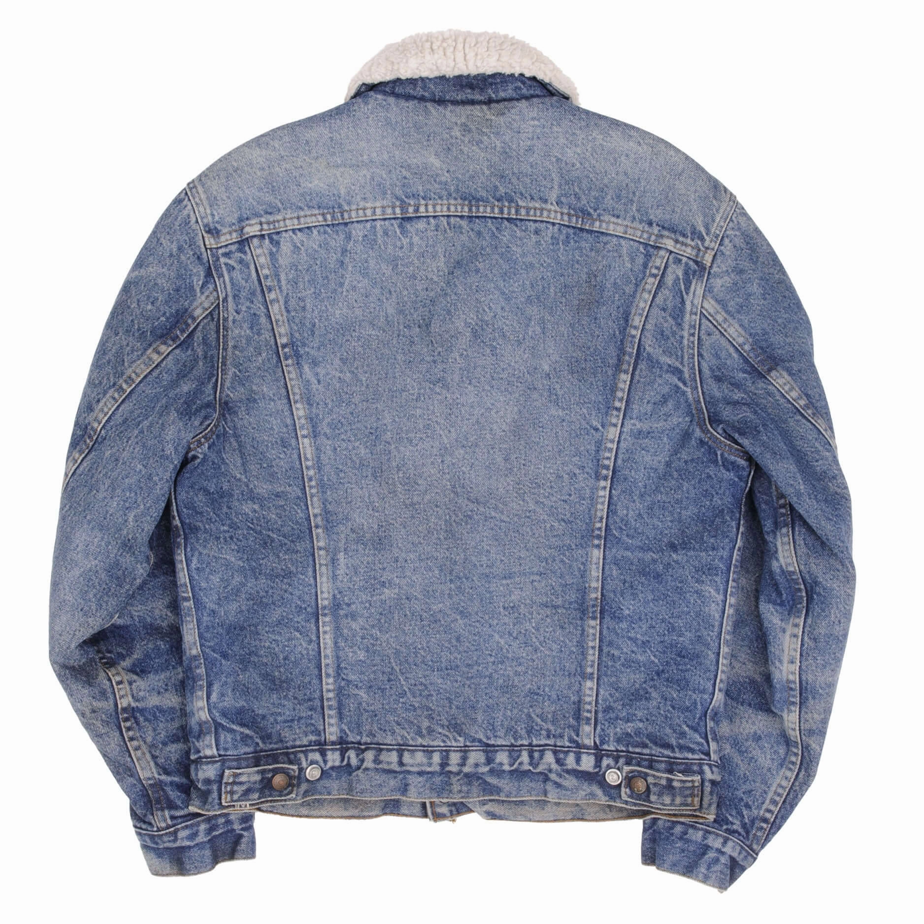 VINTAGE LEVIS SHERPA TRUCKER DENIM JACKET 1980S SIZE 38R MADE IN USA