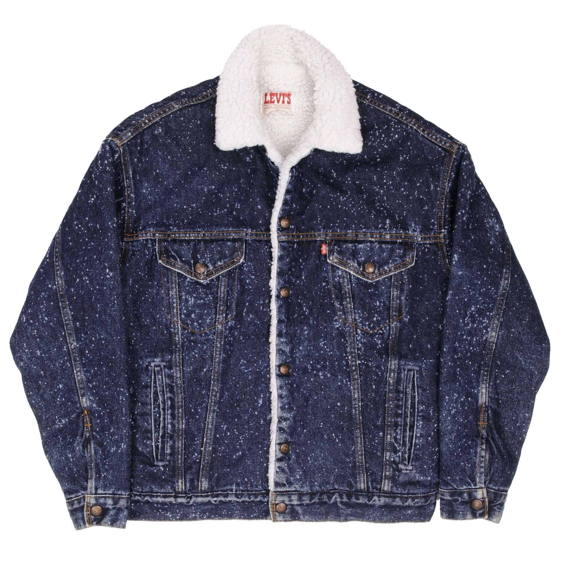 VINTAGE LEVIS SHERPA TRUCKER DENIM JACKET 1980S SIZE SMALL MADE IN USA