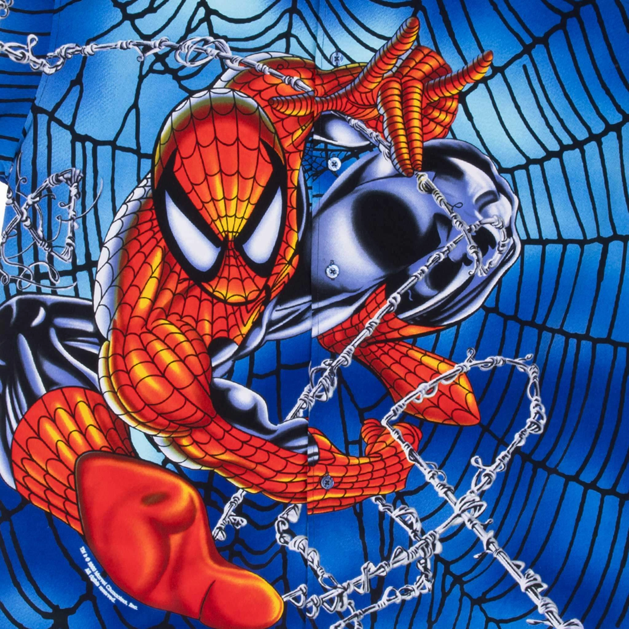 VINTAGE MARVEL SPIDER MAN 2000 ALL OVER PRINT HAWAIIAN SHIRT XL