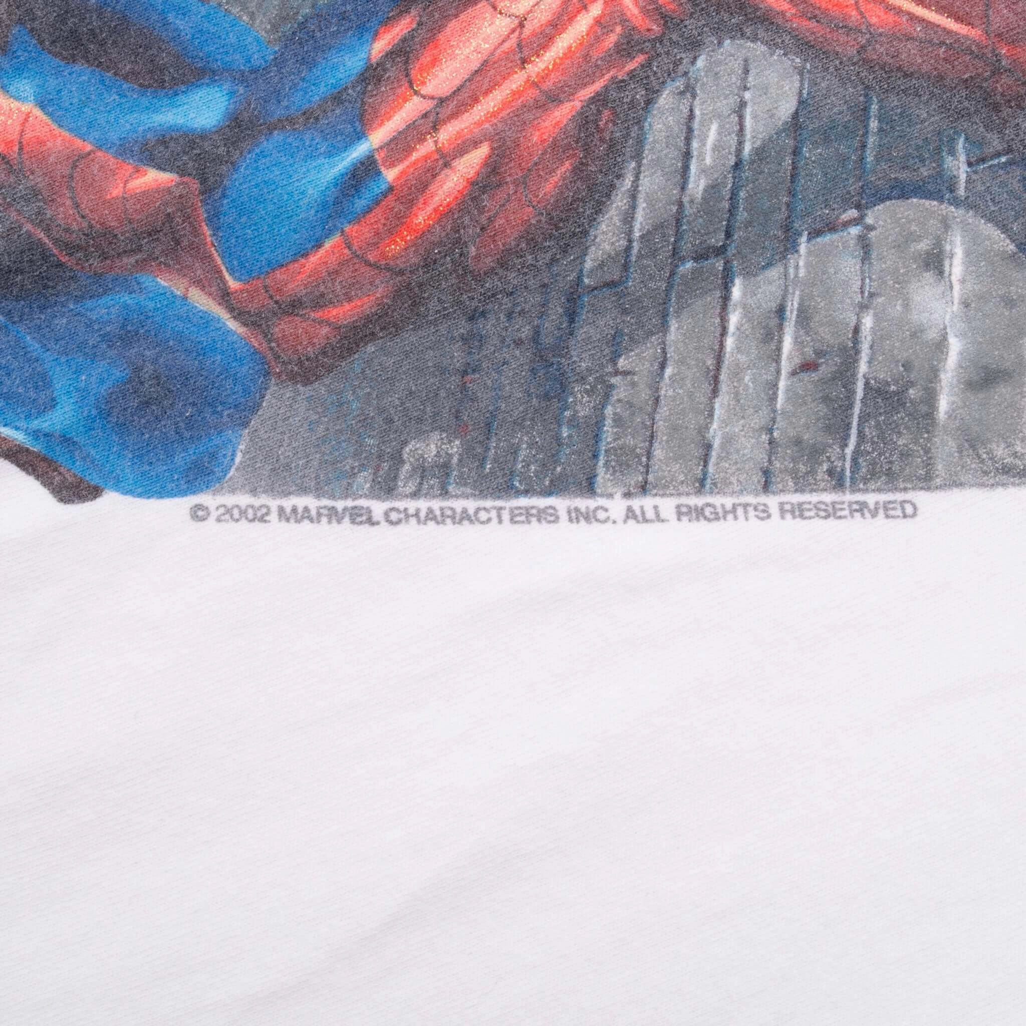 VINTAGE MARVEL SPIDER MAN 2002 WHITE TEE SHIRT XL