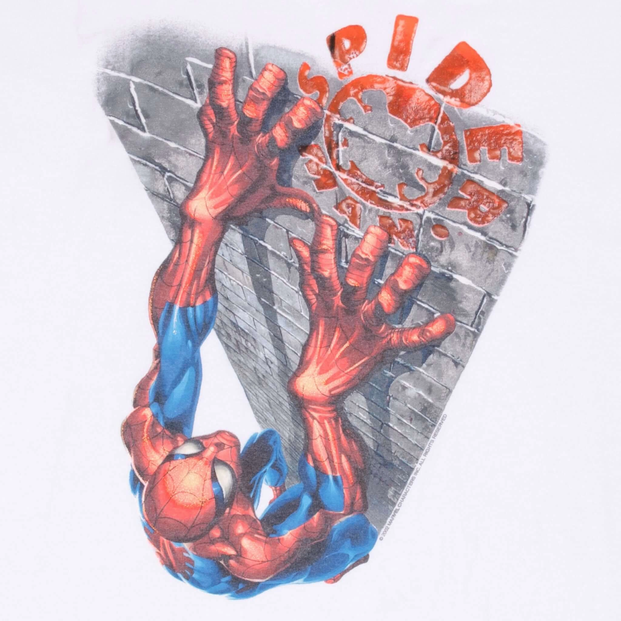 VINTAGE MARVEL SPIDER MAN 2002 WHITE TEE SHIRT XL