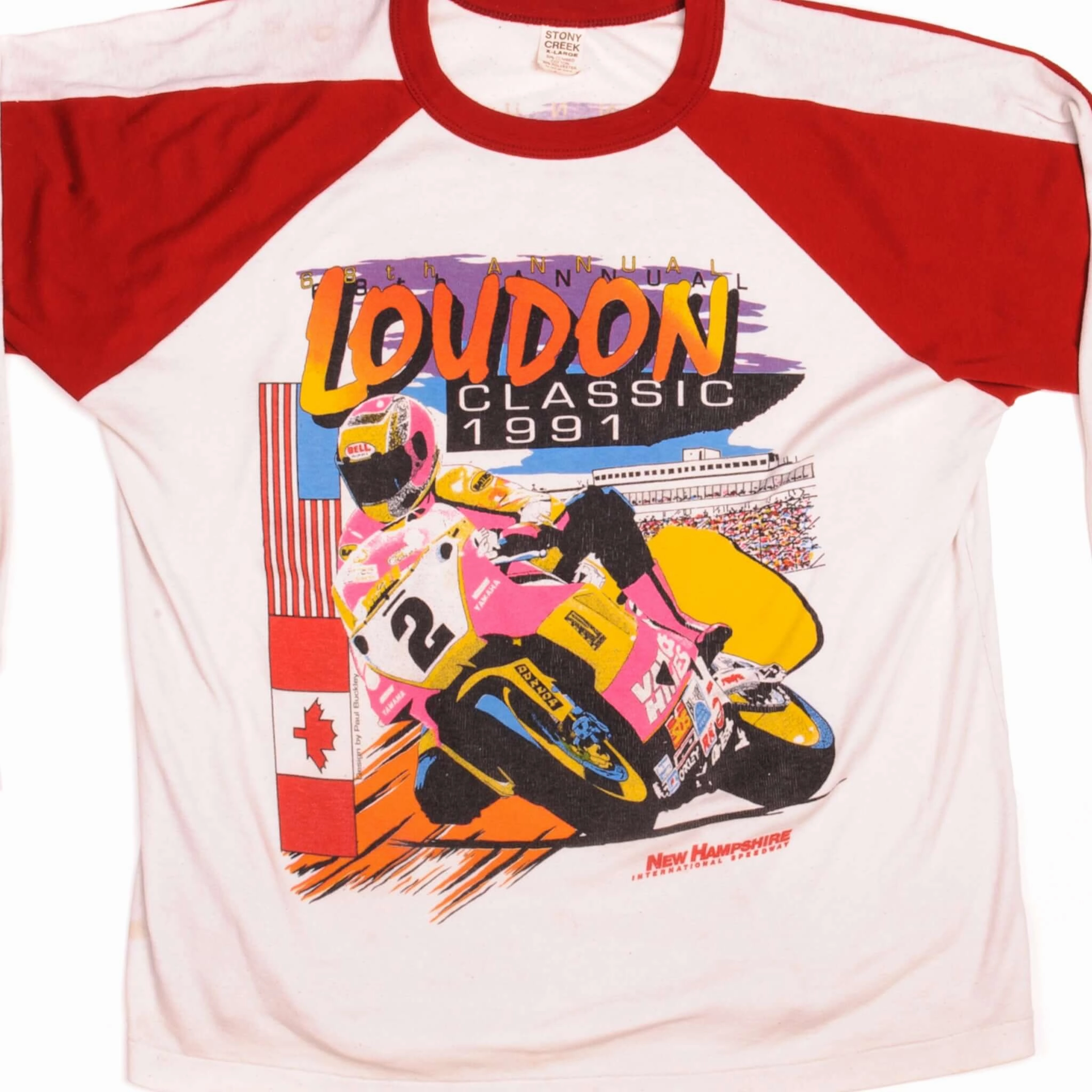 VINTAGE MOTO GP LOUDON CLASSIC LONG SLEEVES TEE SHIRT 1991 SIZE L/XL MADE IN USA