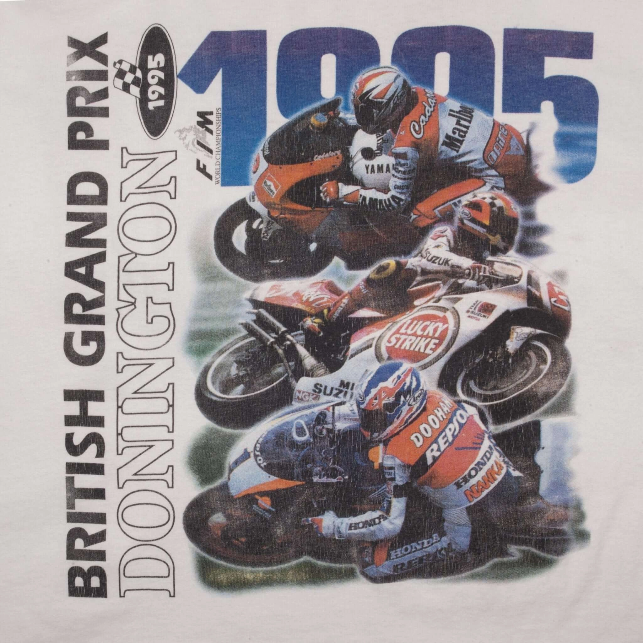 VINTAGE MOTO GP RACING BRITISH GRAND PRIX DONINGTON 1995 TEE SHIRT SIZE XL