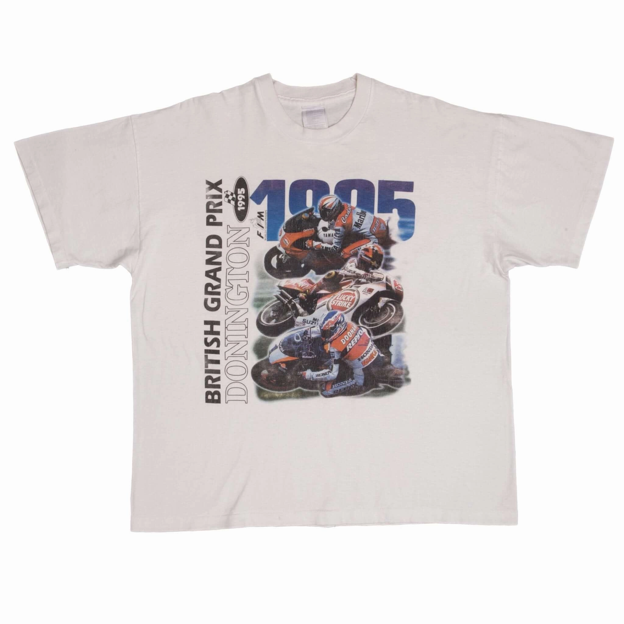 VINTAGE MOTO GP RACING BRITISH GRAND PRIX DONINGTON 1995 TEE SHIRT SIZE XL