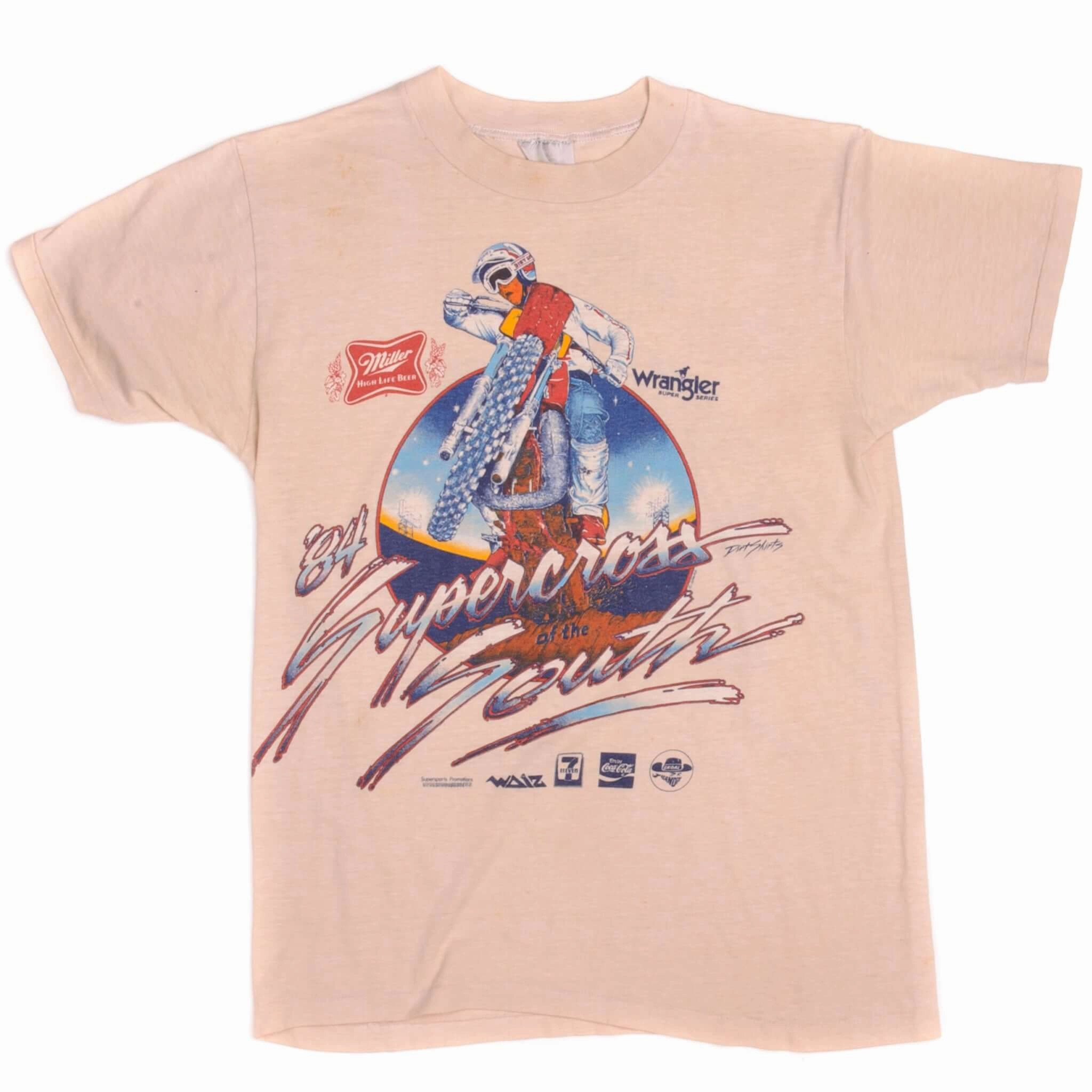 VINTAGE MOTOCROSS DAVID BAILEY SUPERCROSS SOUTH '84 TEE SHIRT SIZE SMALL MADE IN USA